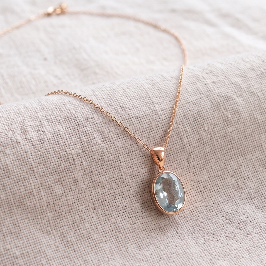 Aurelia 3.47 CT oval solitaire pendant necklace by Kiashaa Jewellery featuring a 12 × 8 mm oval center stone.
