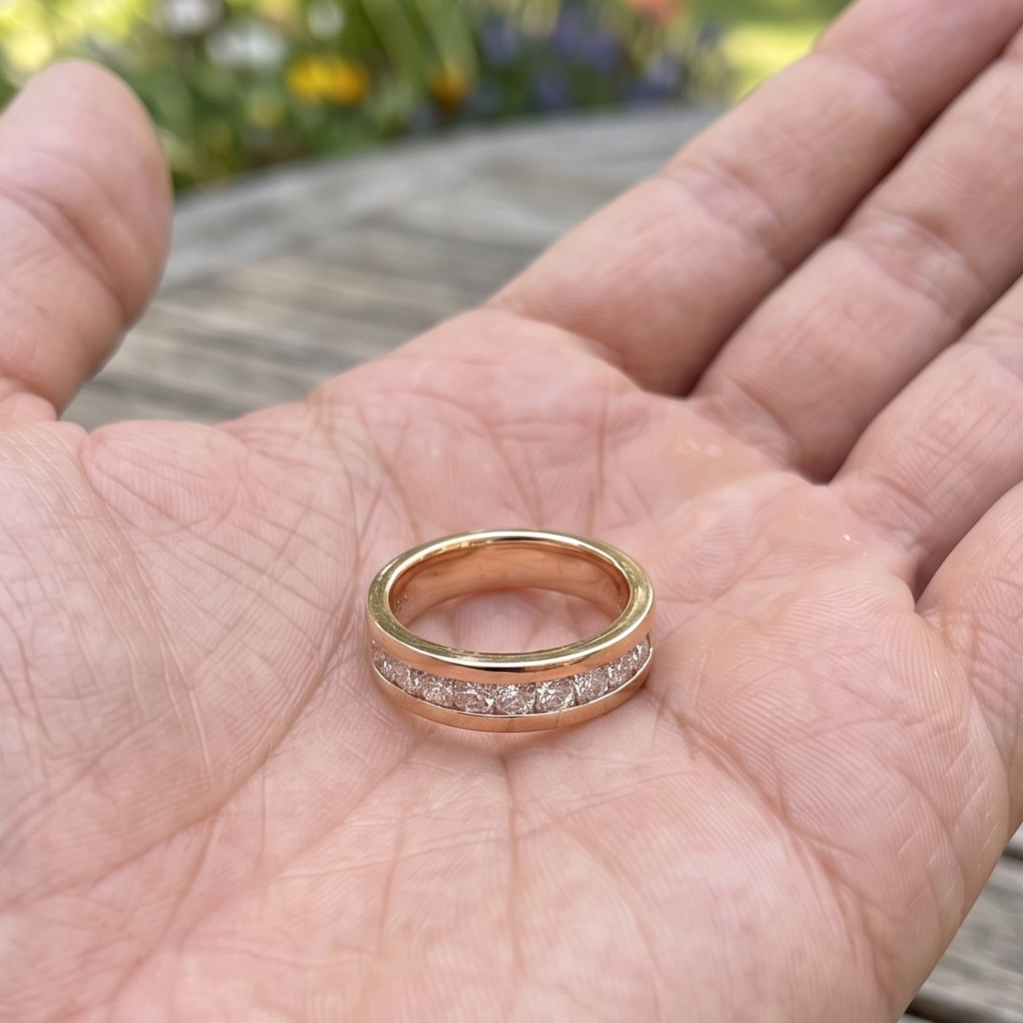 Valor Channel 1 CT Round Diamond Men’s Wedding Band in 9K, 14K & 18K Gold