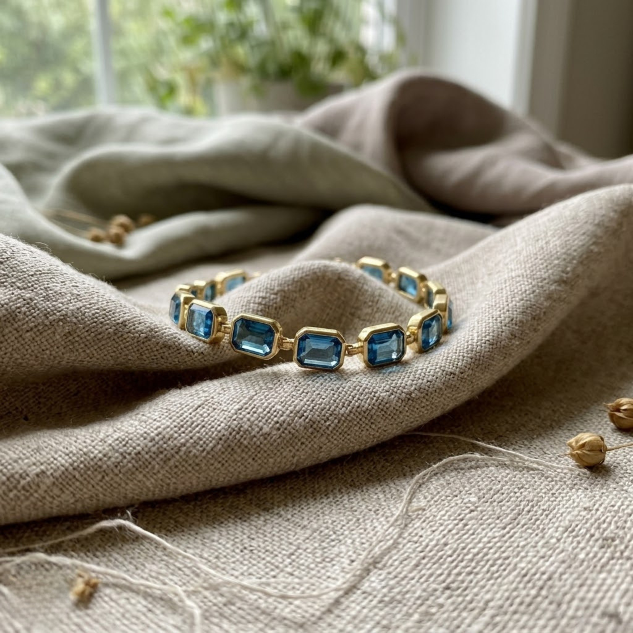 Classic gemstone tennis bracelet available in white, yellow, and rose gold.
