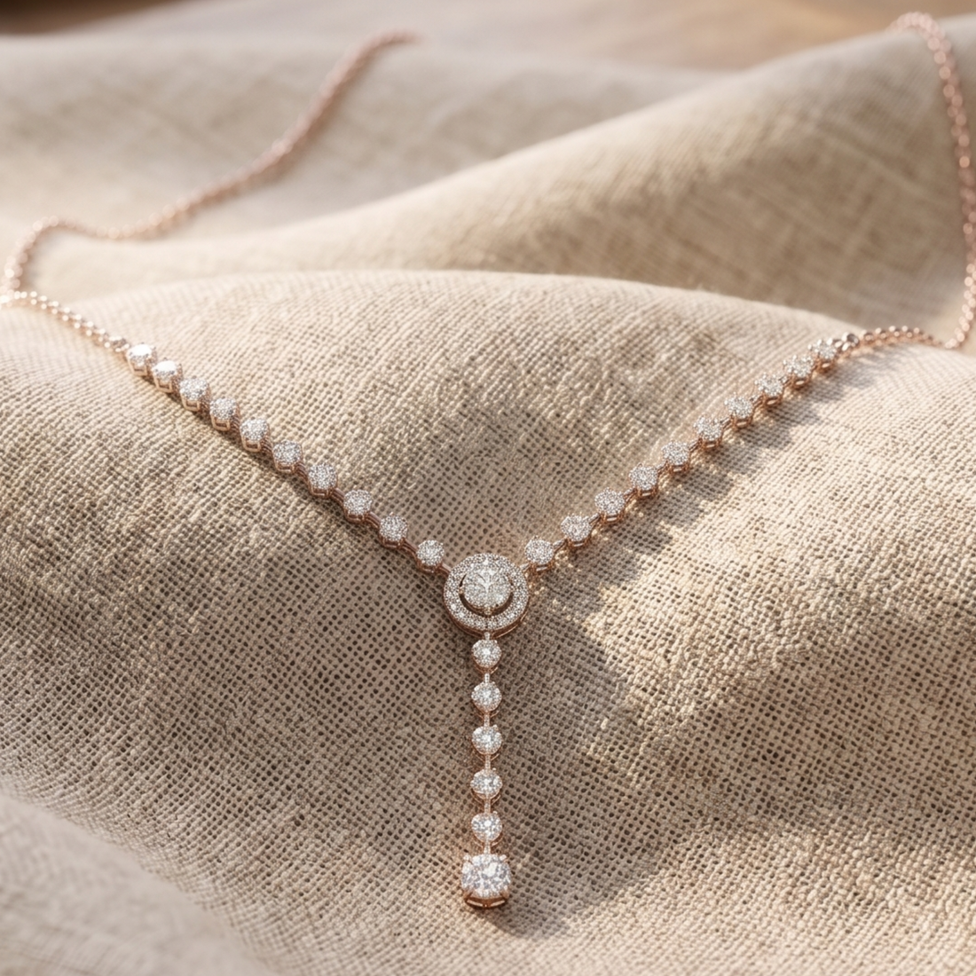 Celeste Drop 2.55 CTW Diamond Y Necklace in 9K, 14K & 18K Gold