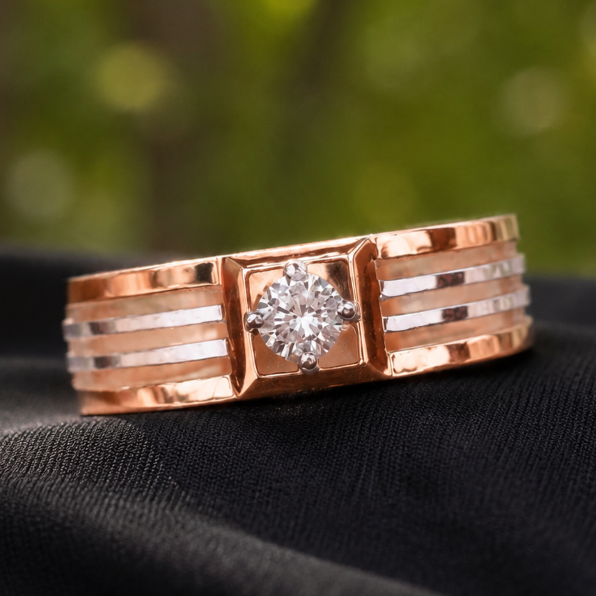 Regal Line 0.30 CT Round Diamond Men’s Ring in 9K, 14K & 18K Gold