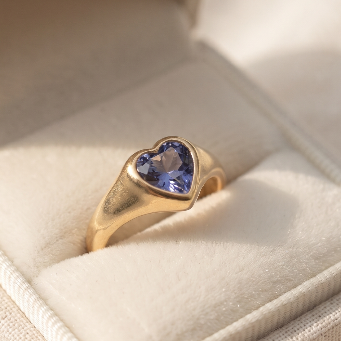 1.50 CT Heart-Cut Diamond Bezel Signet Ring in 14K & 18K Gold