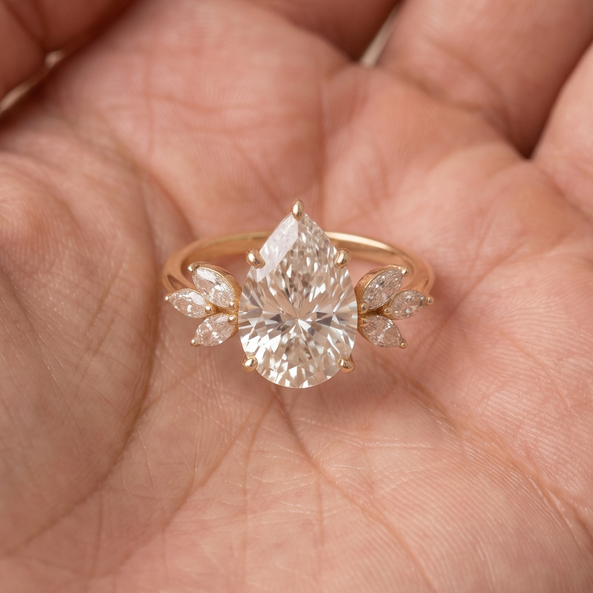 1.56 CTW diamond engagement ring available in white yellow and rose gold