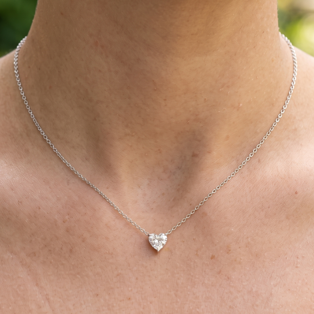 Kiashaa Jewellery 1.67 CT heart diamond solitaire necklace in polished yellow gold.