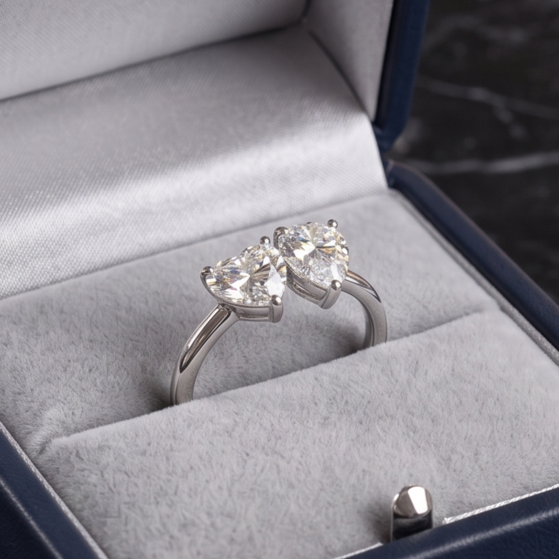 1.08 CTW two-stone diamond engagement ring in 9K 14K and 18K gold