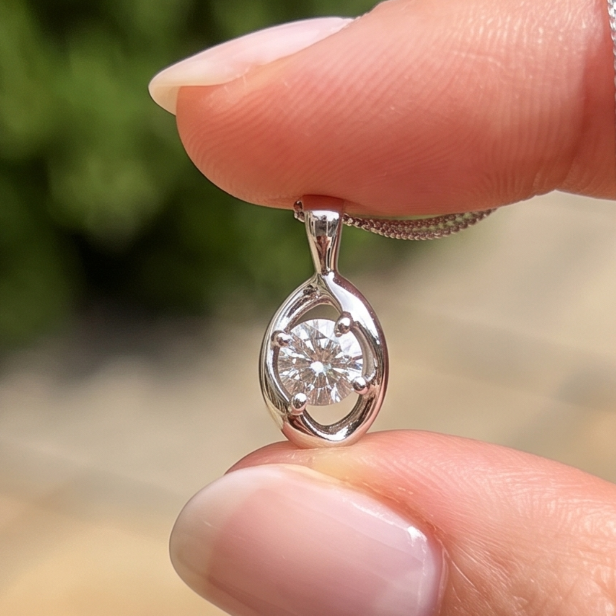 Celestial Orbit 1 CT Round Diamond Solitaire Pendant Necklace in 14K & 18K Gold
