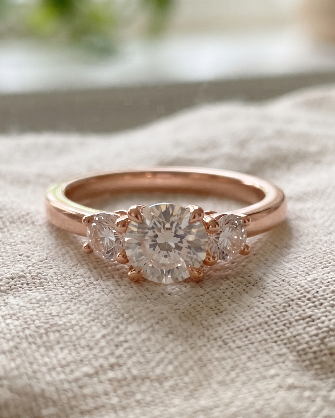 Premium lab-grown diamond ring by Kiashaa Jewellery in rose gold for weddings, anniversaries, and gifting.