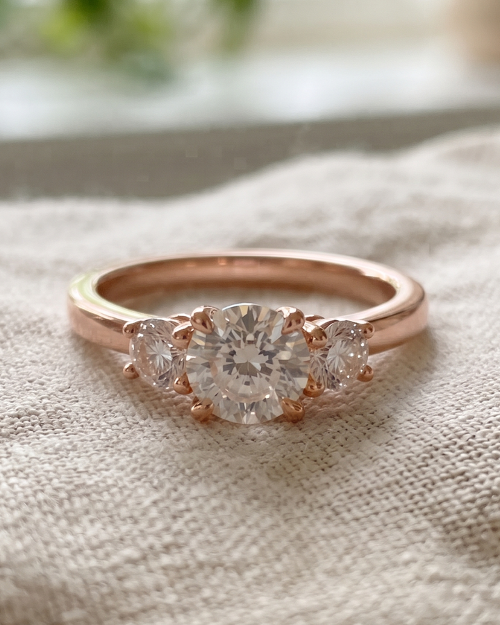 Premium lab-grown diamond ring by Kiashaa Jewellery in rose gold for weddings, anniversaries, and gifting.
