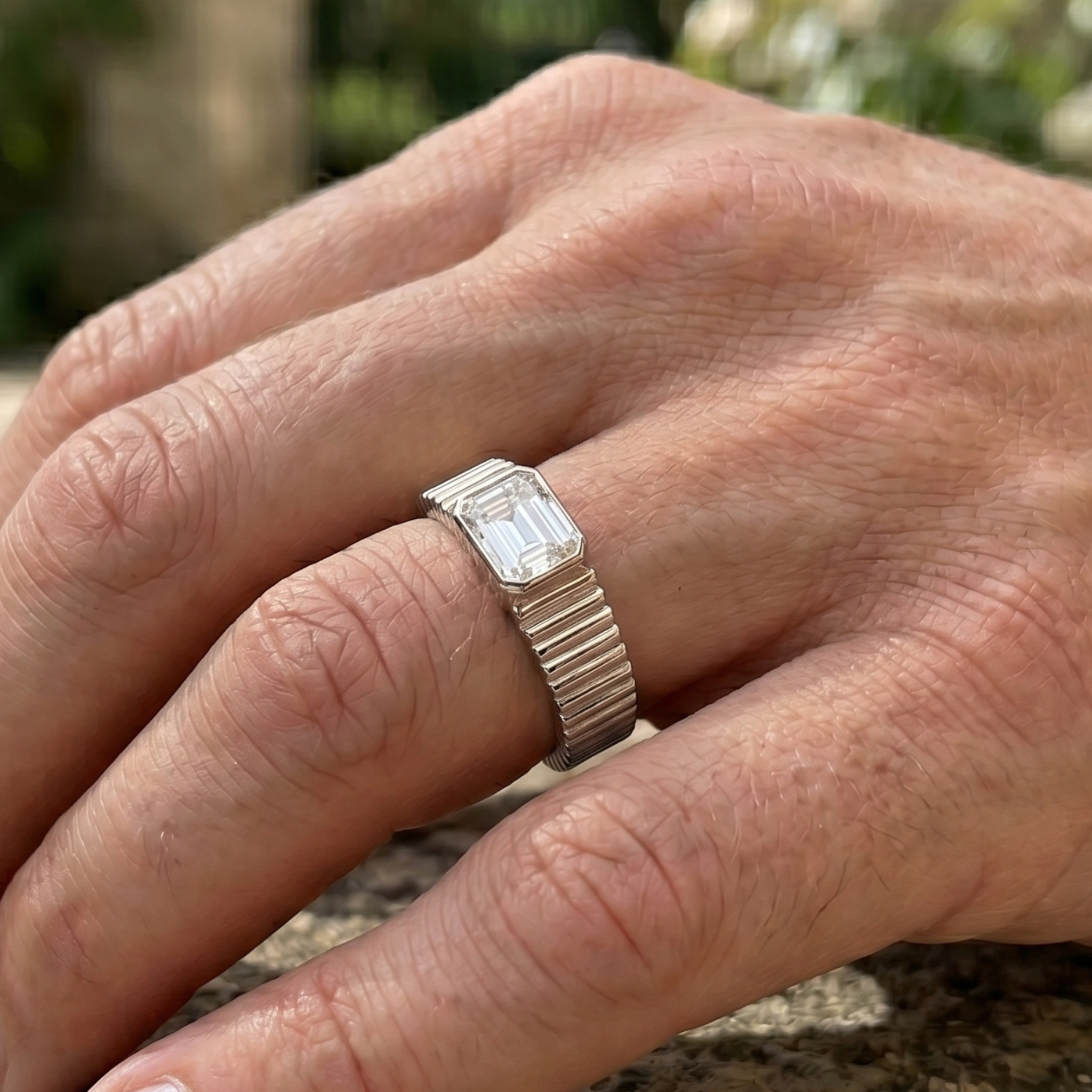 Imperial Ridge 0.75 CT Emerald Cut Diamond Men’s Ring in 9K, 14K & 18K Gold