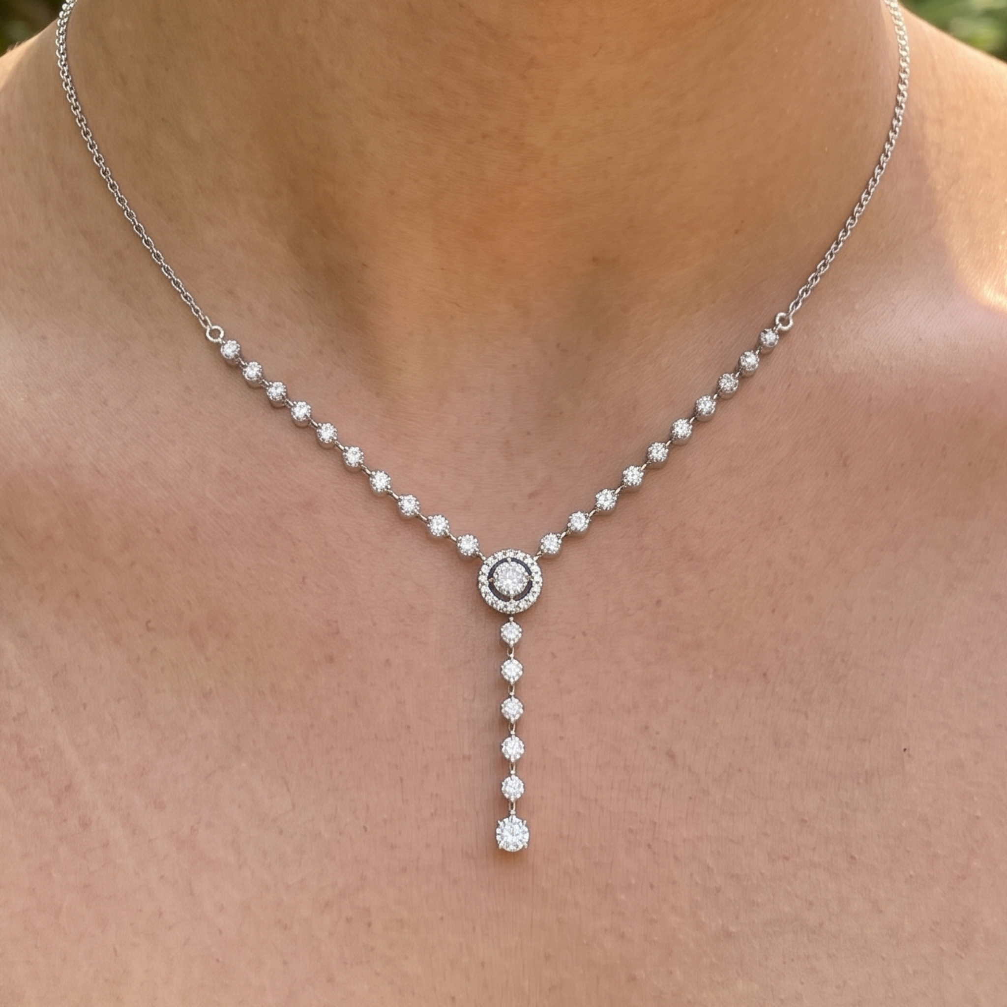Celeste Drop 2.55 CTW Diamond Y Necklace in 9K, 14K & 18K Gold