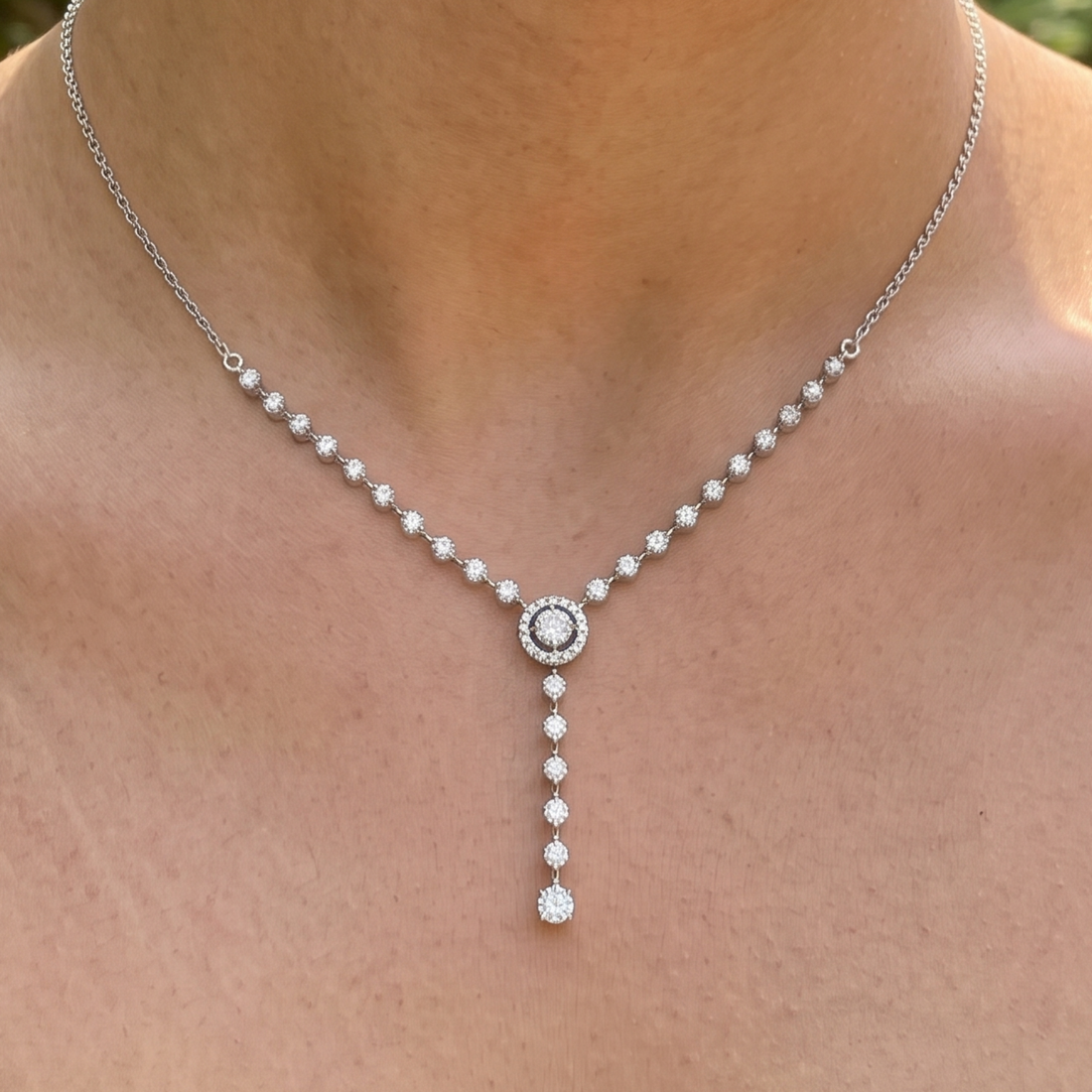 Celeste Drop 2.55 CTW Diamond Y Necklace in 9K, 14K & 18K Gold