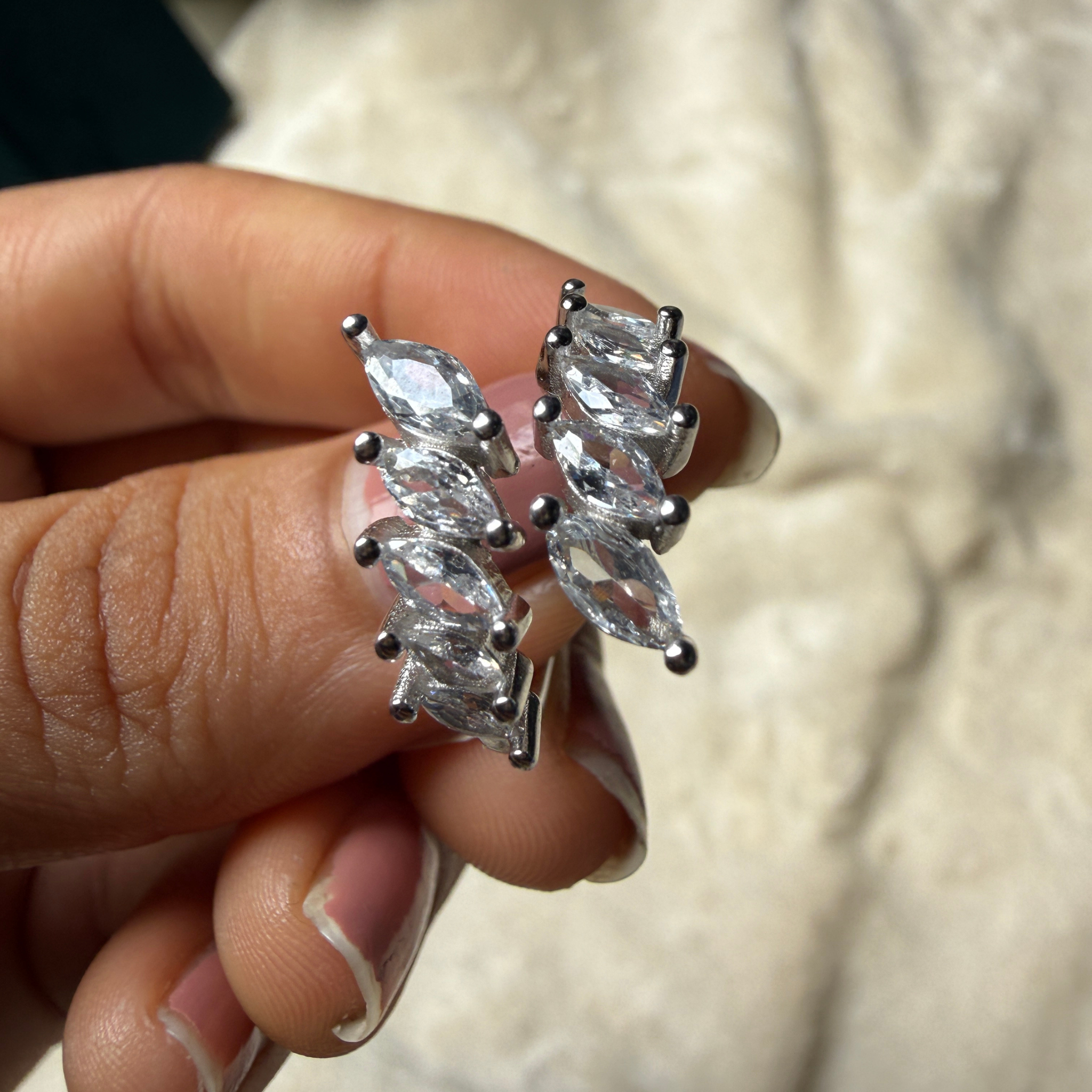 Ten marquise lab-grown diamond open wrap ring in white gold by Kiashaa Jewellery.