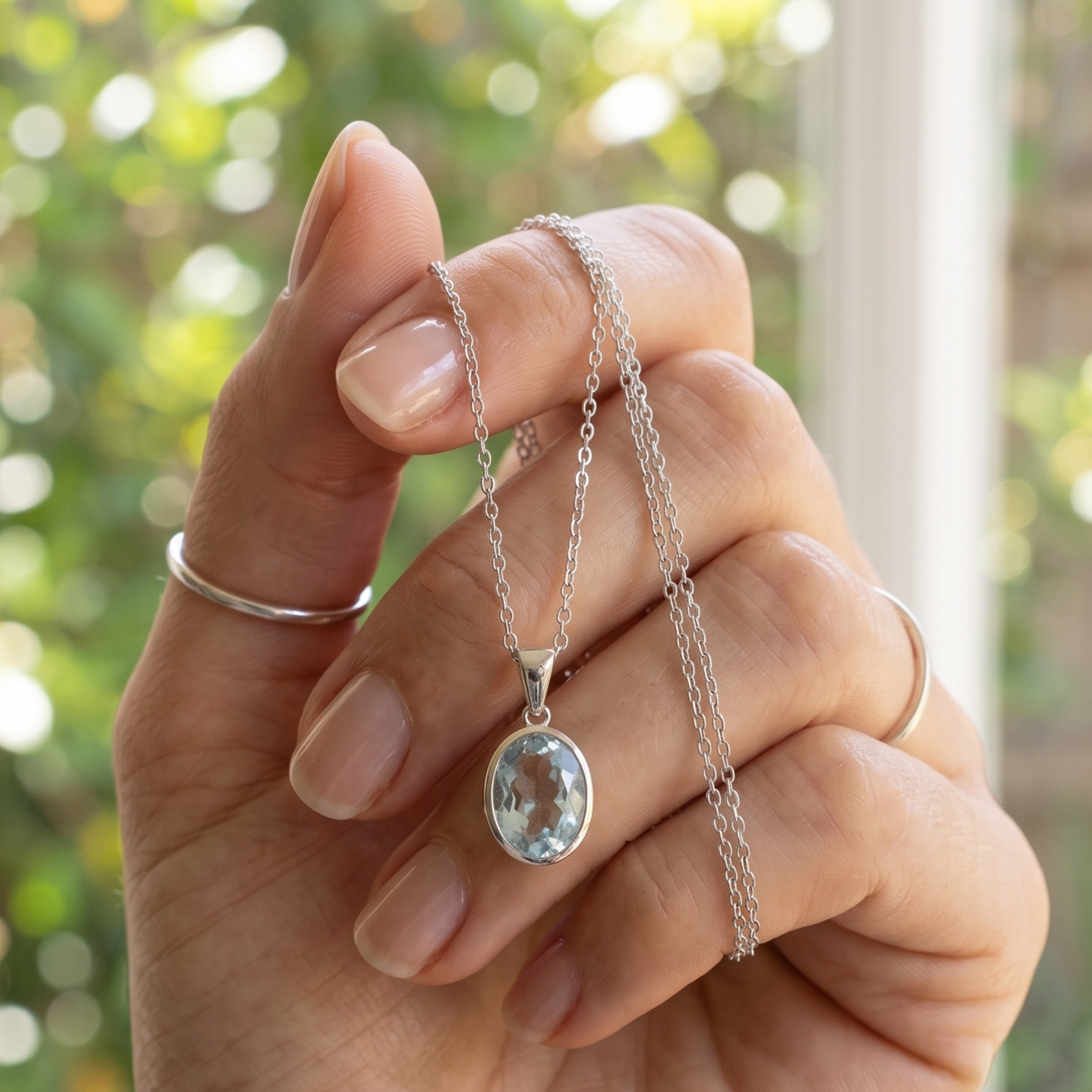 Aurelia 3.47 CT oval solitaire pendant necklace by Kiashaa Jewellery featuring a 12 × 8 mm oval center stone.