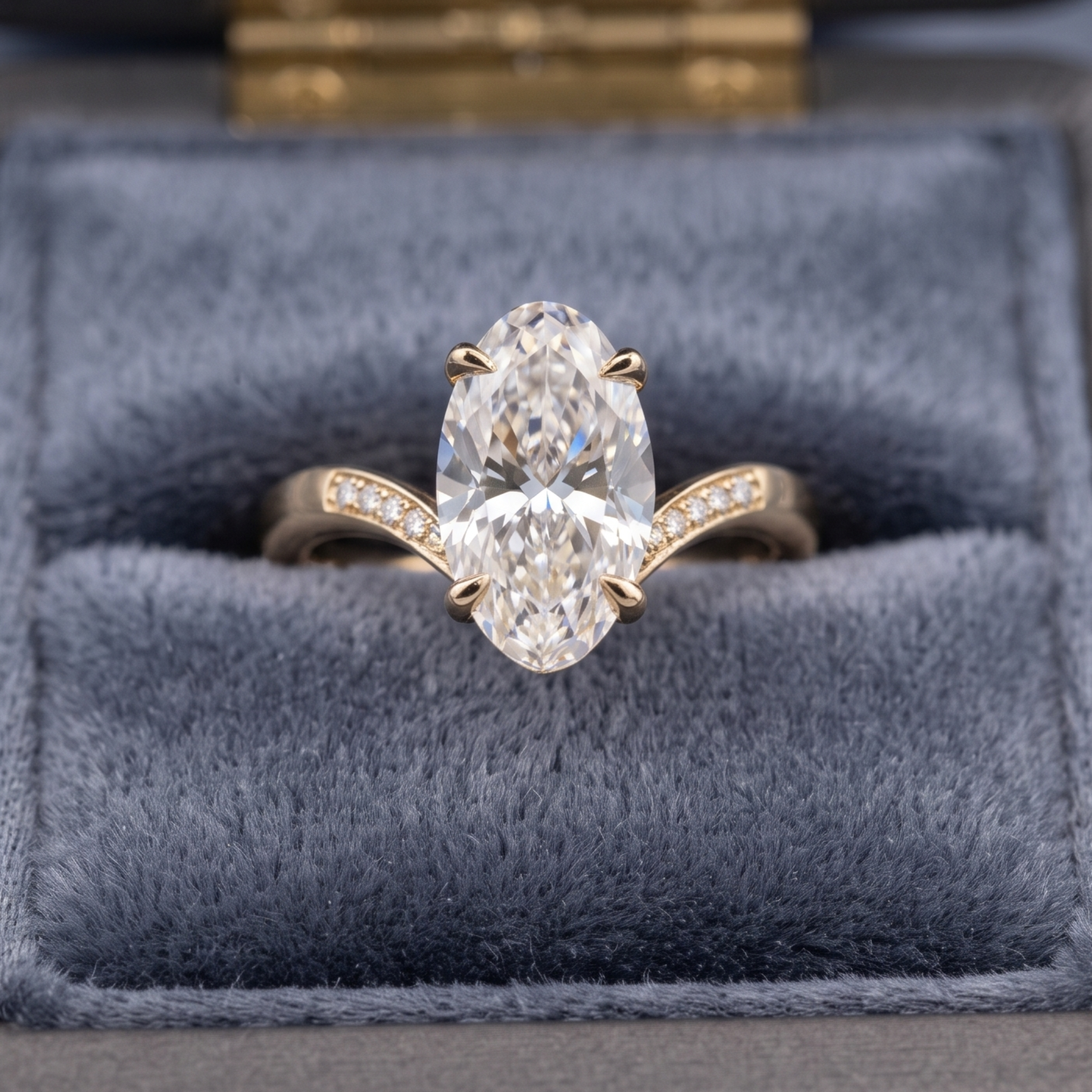 Made-to-order 1.44 CT oval diamond bridal ring for women