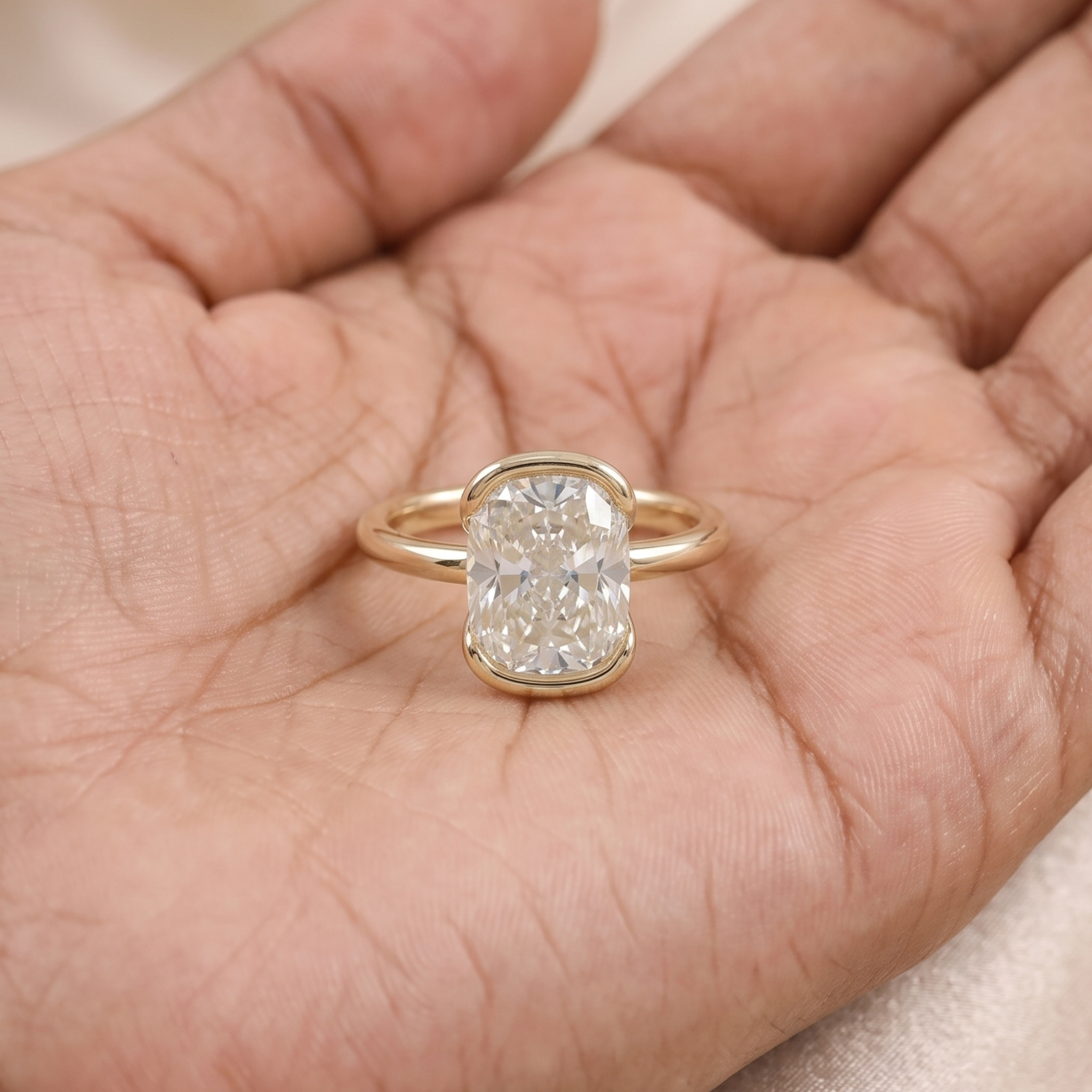 Made-to-order 3.85 CT oval diamond anniversary ring