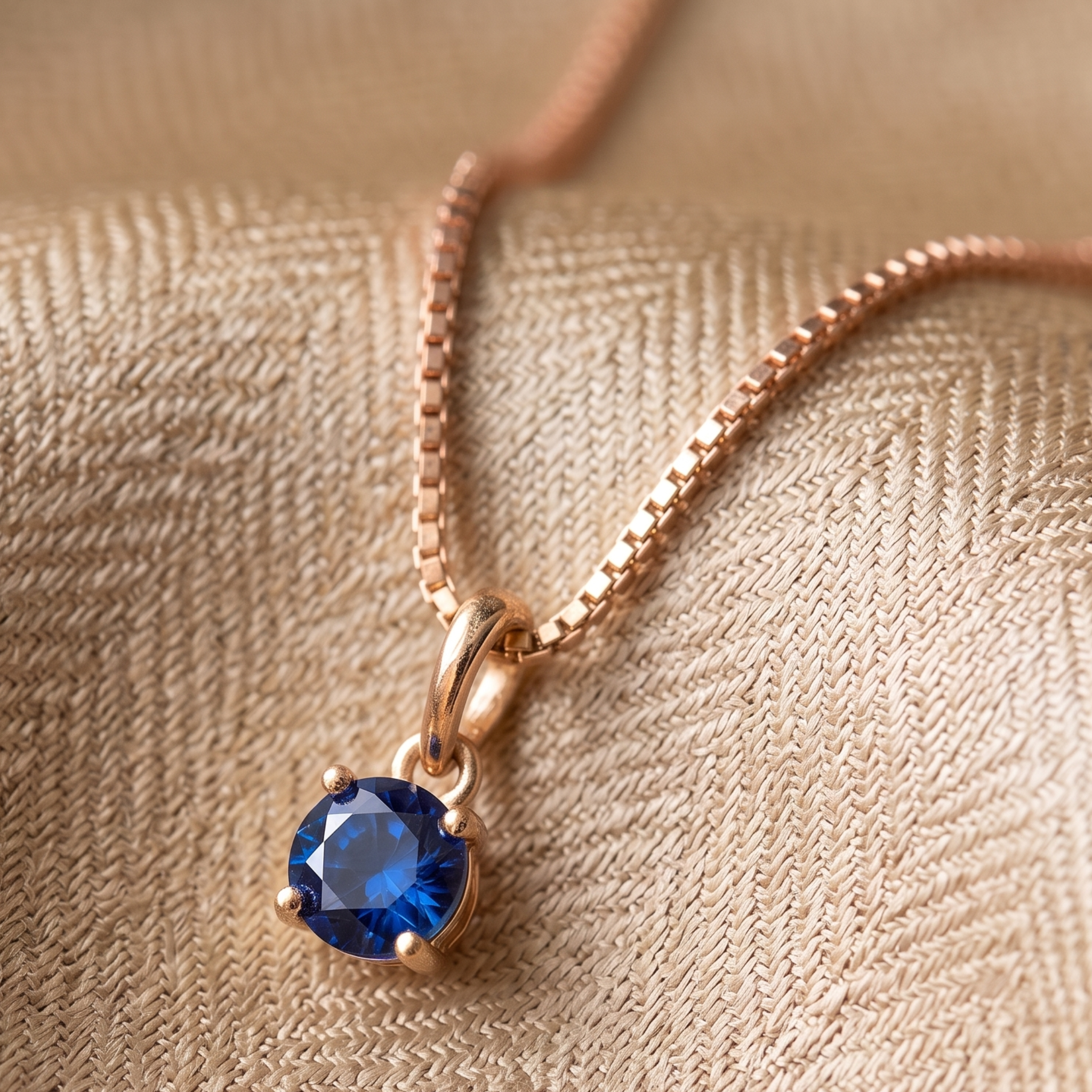 Celestial Blue 0.84 CT Round Solitaire Pendant Necklace in 9K, 14K & 18K Gold