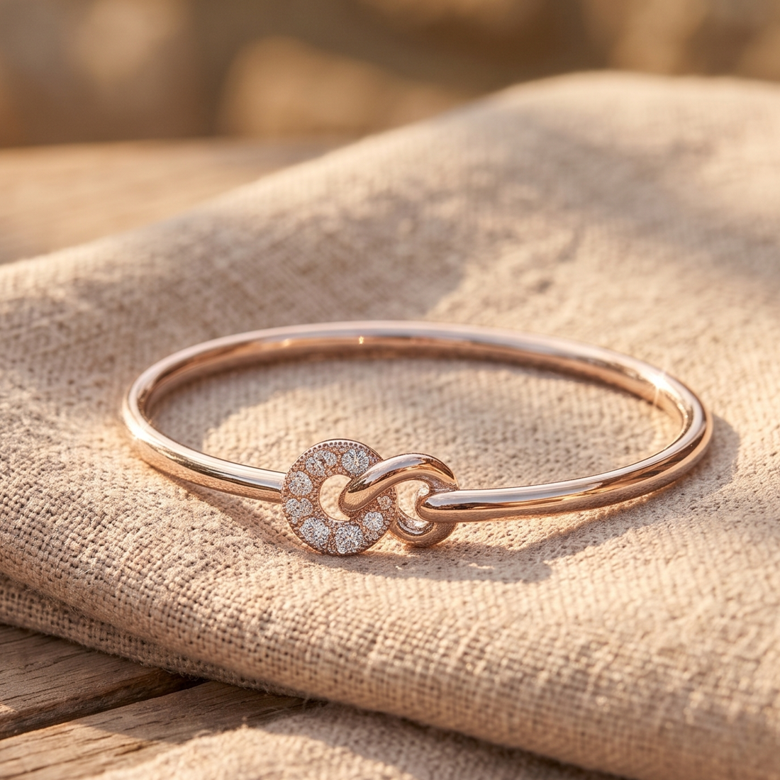 0.07 CTW Round Lab-Grown Diamond Interlocking Bangle Bracelet