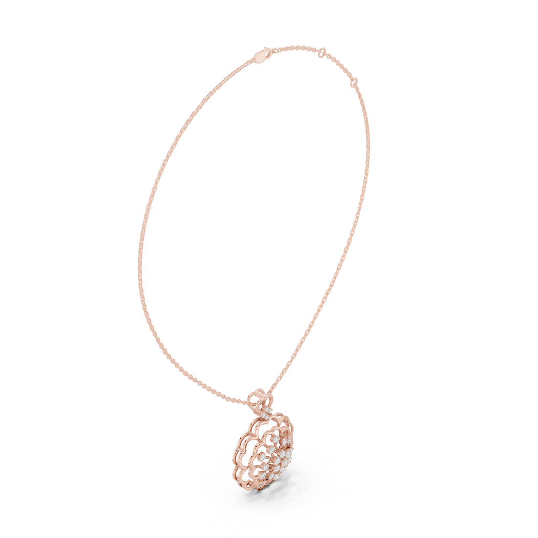 Floral Lab-Grown Diamond Pendant in 14K/18K Gold
