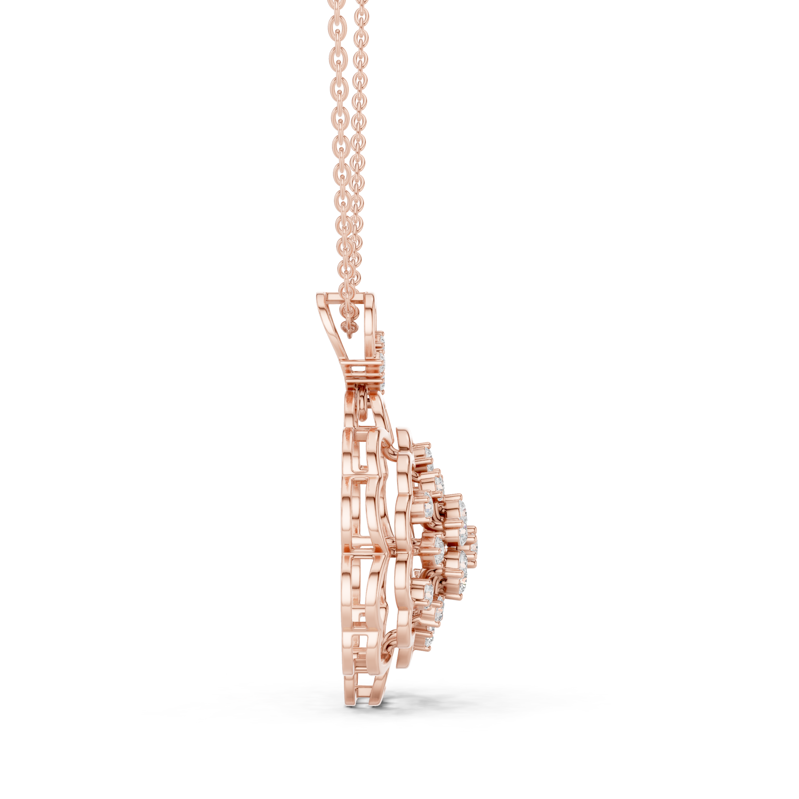 Floral Lab-Grown Diamond Pendant in 14K/18K Gold