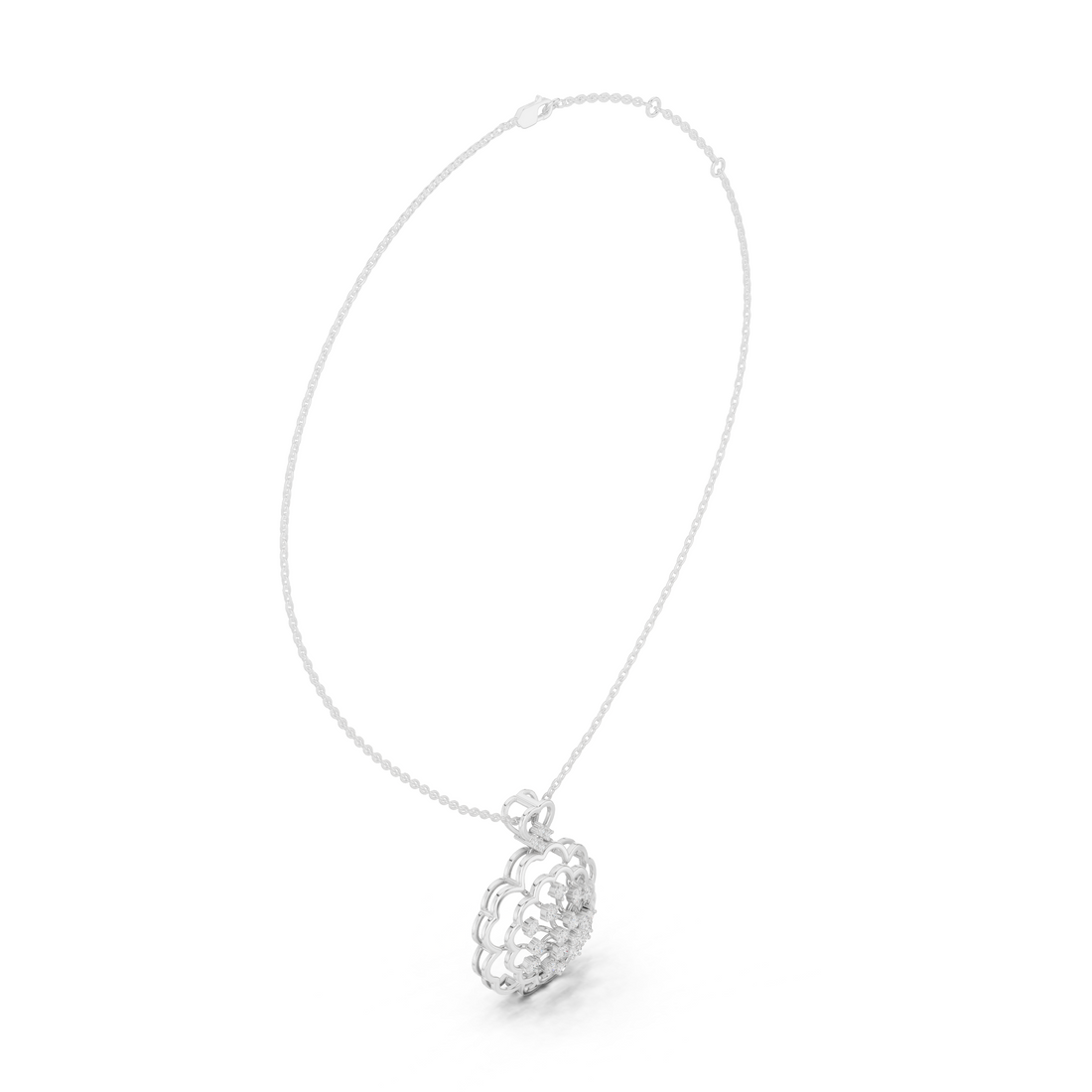 Floral Lab-Grown Diamond Pendant in 14K/18K Gold