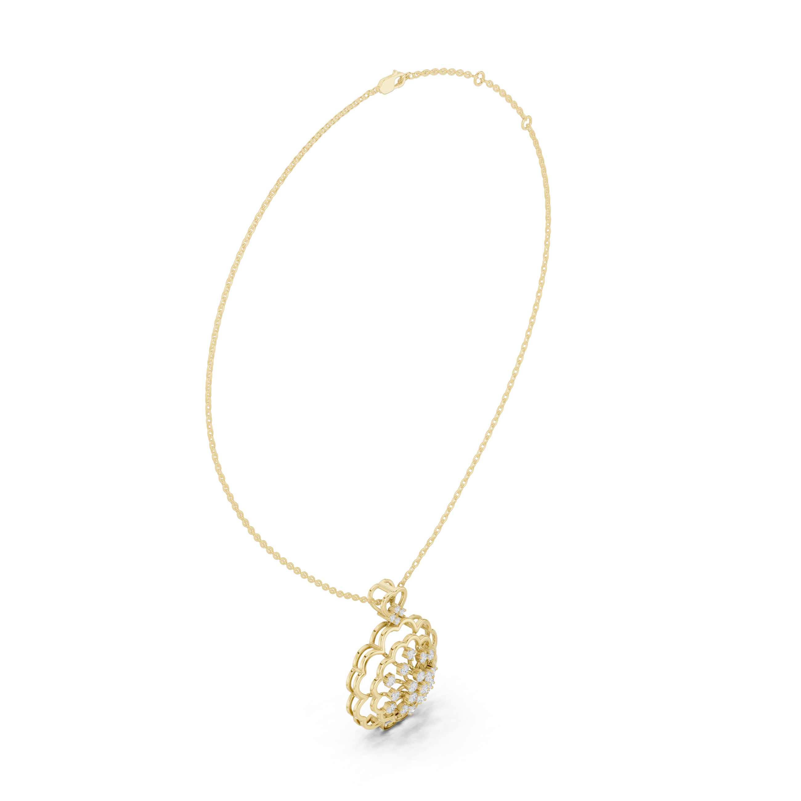 Floral Lab-Grown Diamond Pendant in 14K/18K Gold