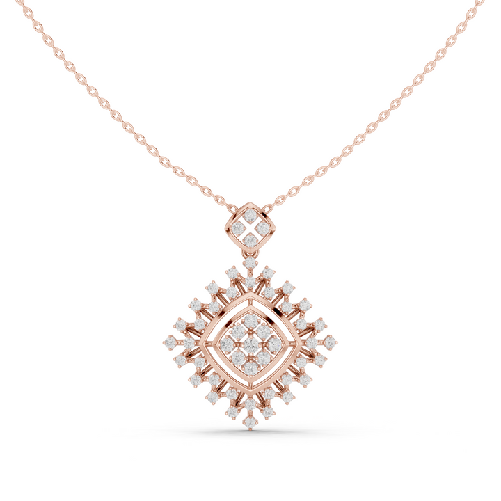Geometric Lab-Grown Diamond Pendant in 14K/18K Gold