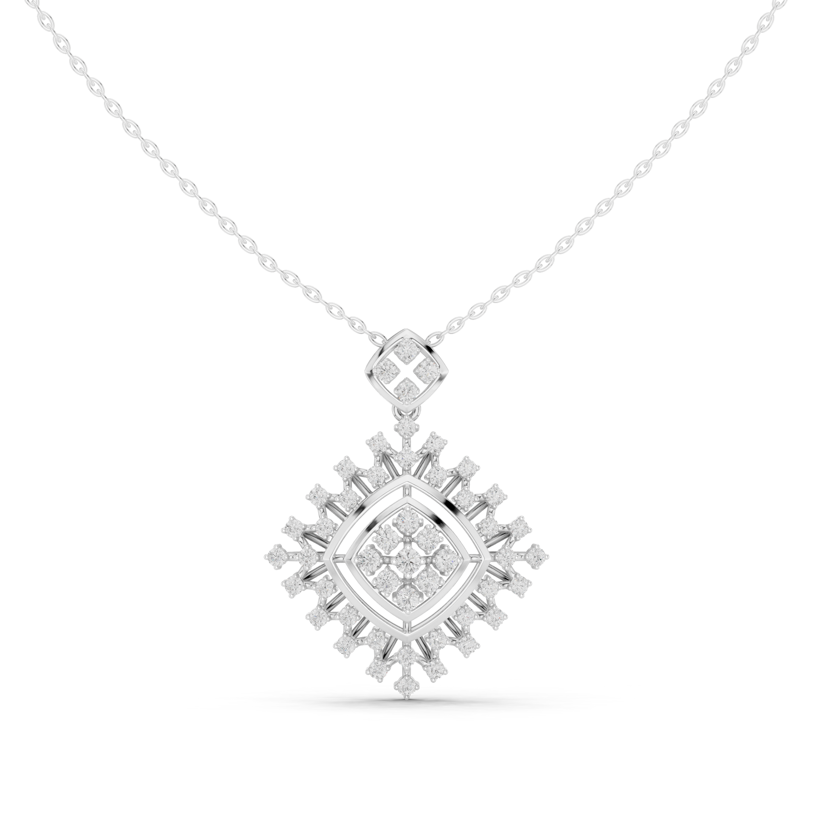 Geometric Lab-Grown Diamond Pendant in 14K/18K Gold