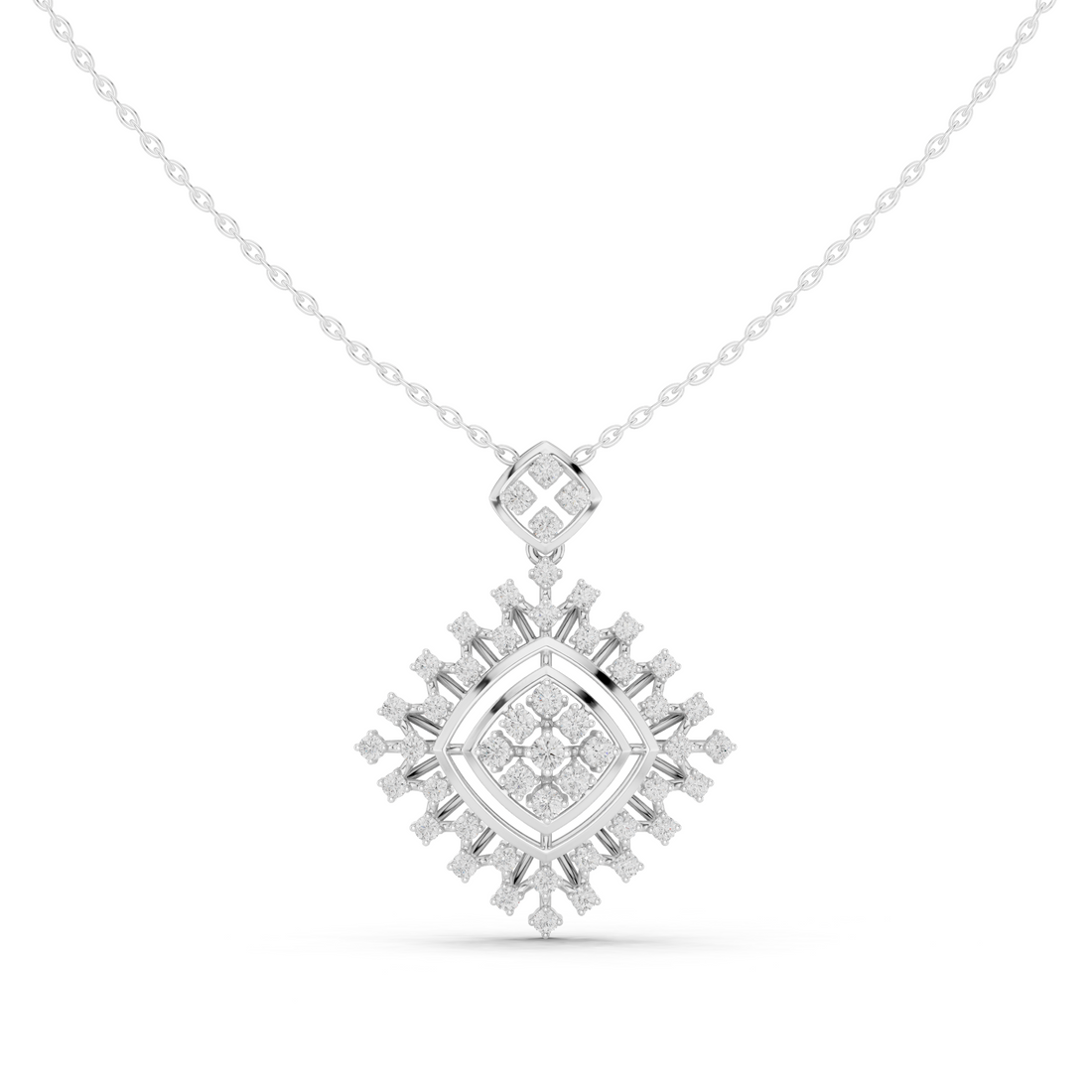 Geometric Lab-Grown Diamond Pendant in 14K/18K Gold