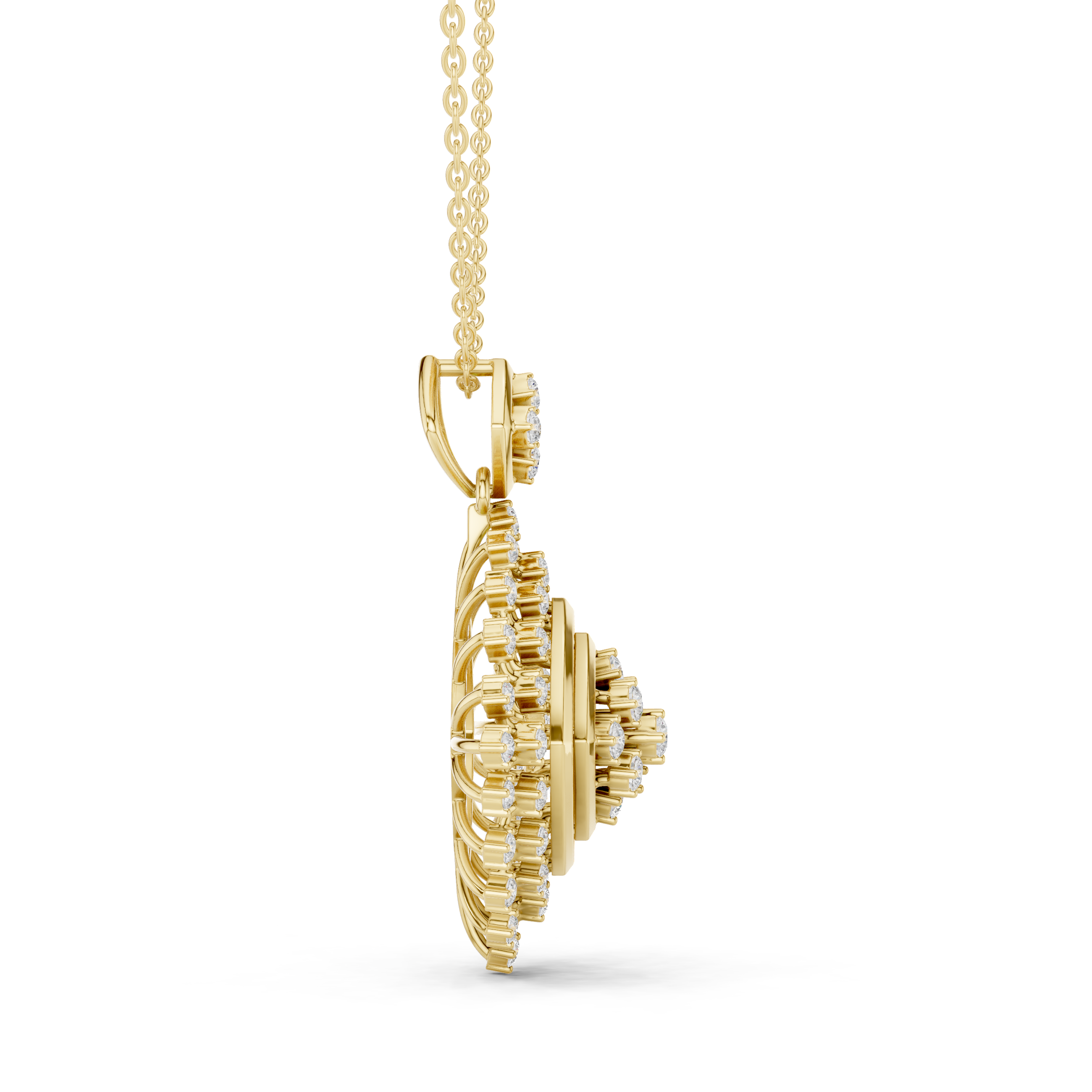 Geometric Lab-Grown Diamond Pendant in 14K/18K Gold