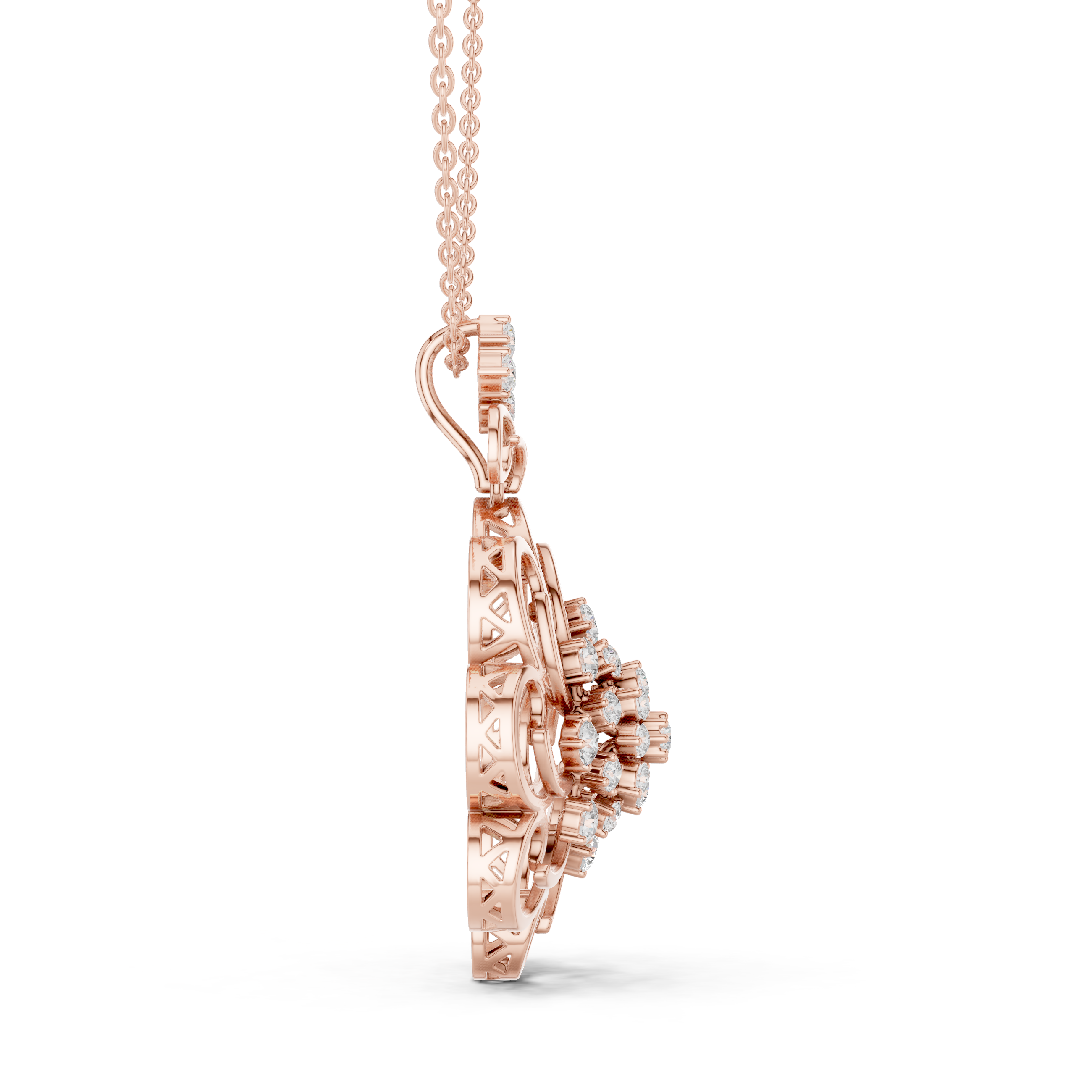 Floral Lab-Grown Diamond Pendant in 14K/18K Gold