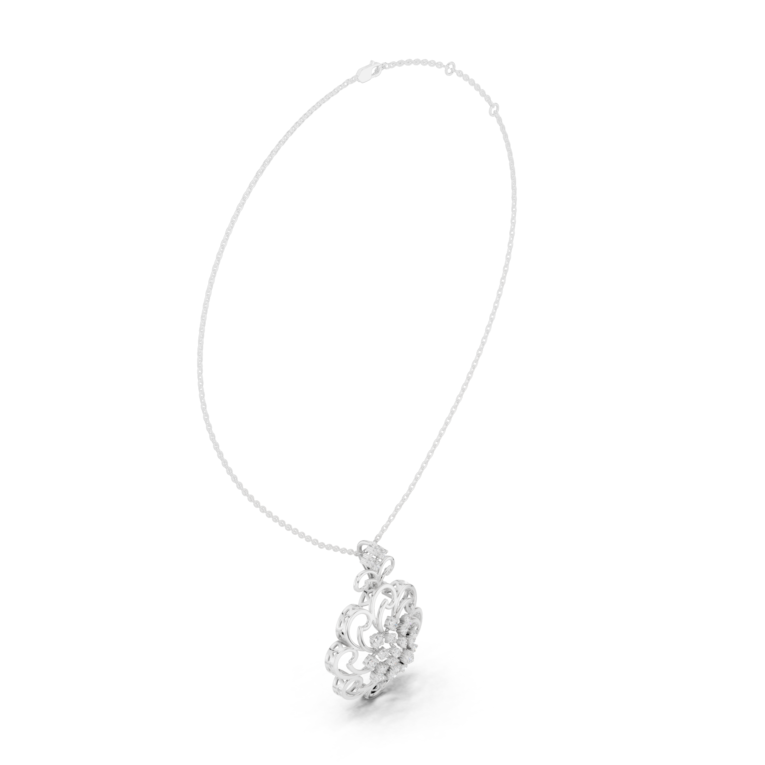 Floral Lab-Grown Diamond Pendant in 14K/18K Gold