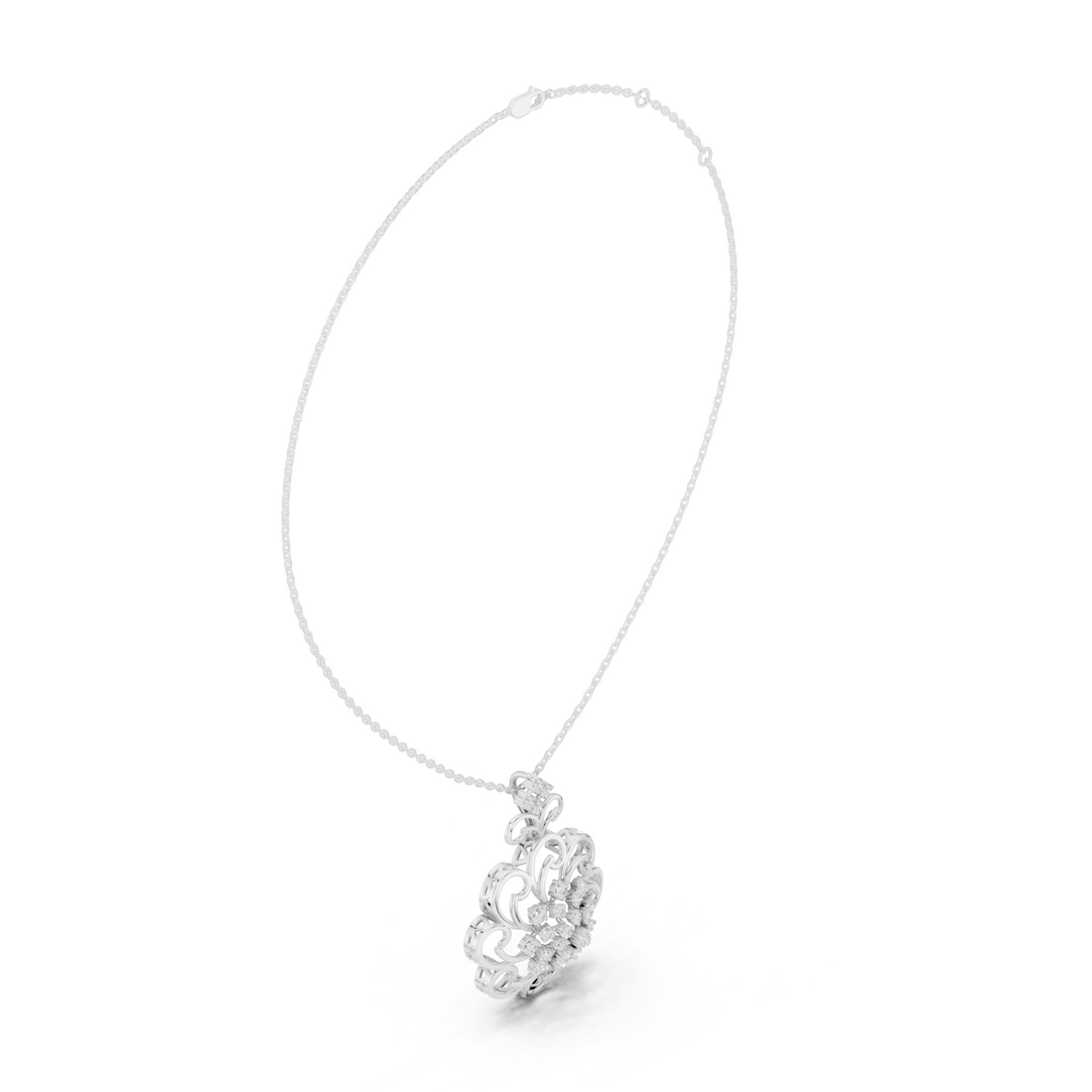 Floral Lab-Grown Diamond Pendant in 14K/18K Gold