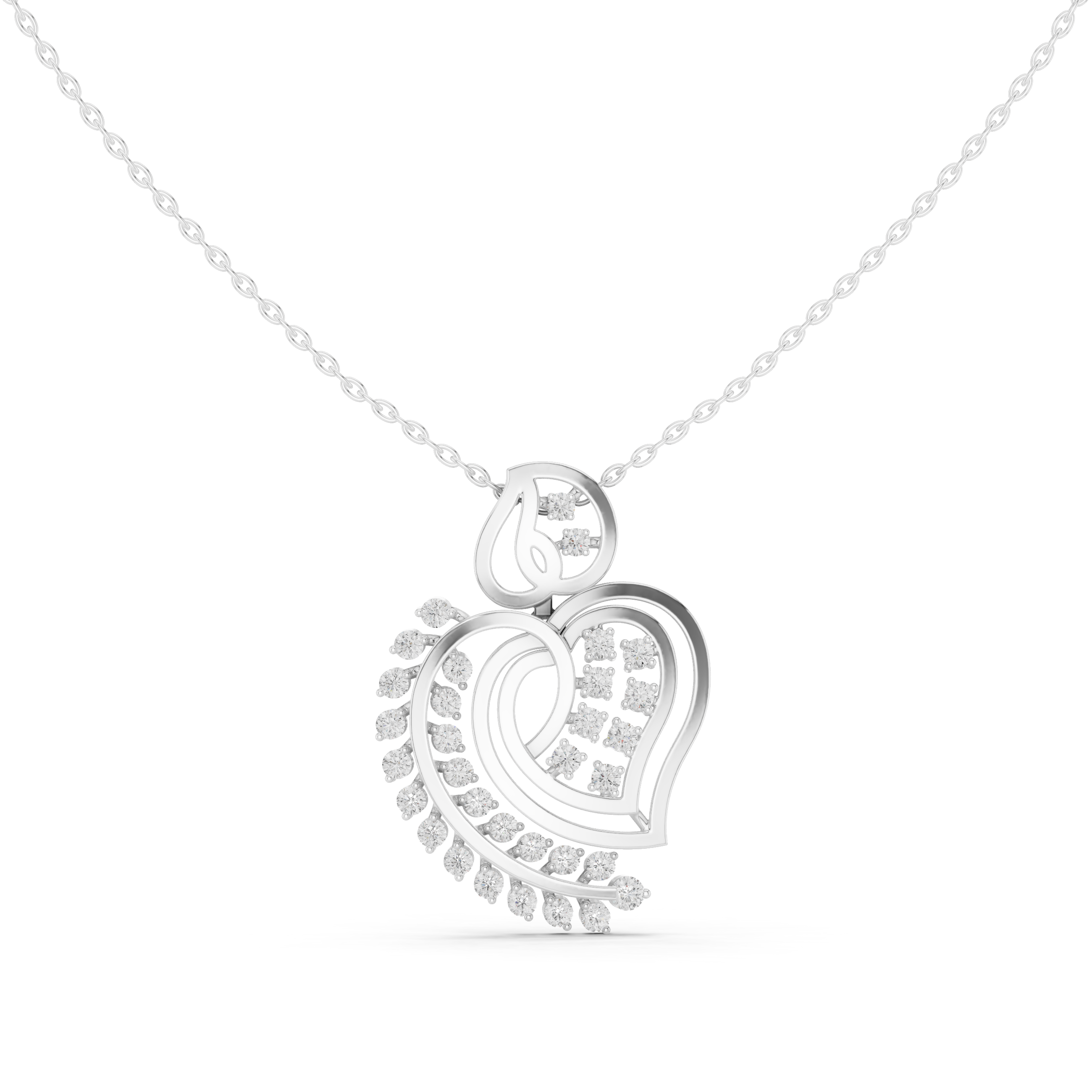 Elegant Heart-Shaped Diamond Pendant | 14K & 18K Gold | IGI Certified