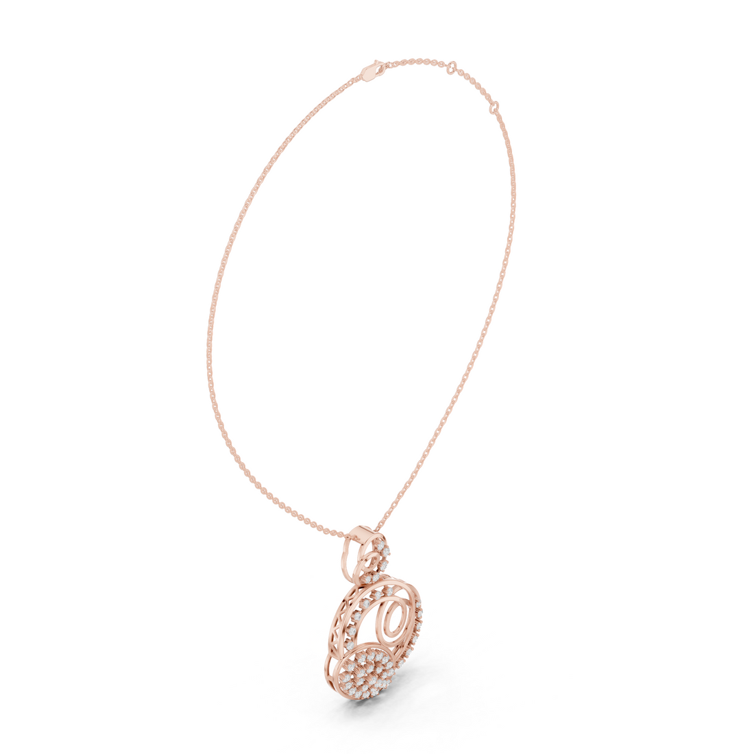 Modern Triple Circle Diamond Pendant | 14K & 18K Gold | IGI Certified
