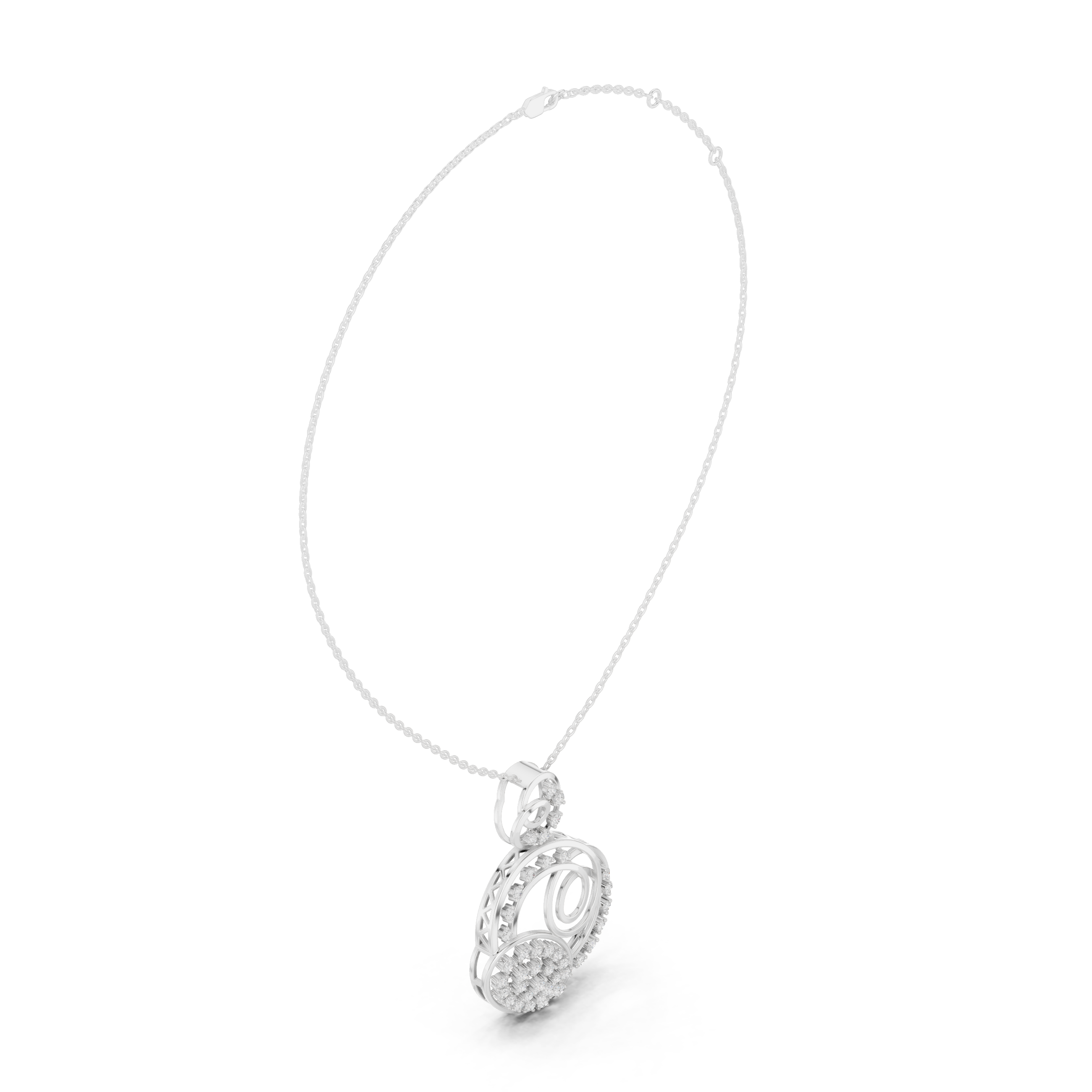 Modern Triple Circle Diamond Pendant | 14K & 18K Gold | IGI Certified