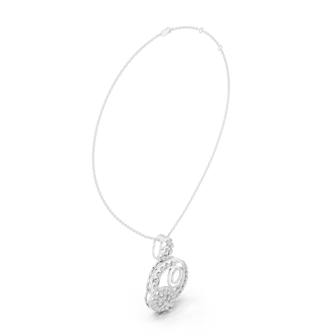 Modern Triple Circle Diamond Pendant | 14K & 18K Gold | IGI Certified