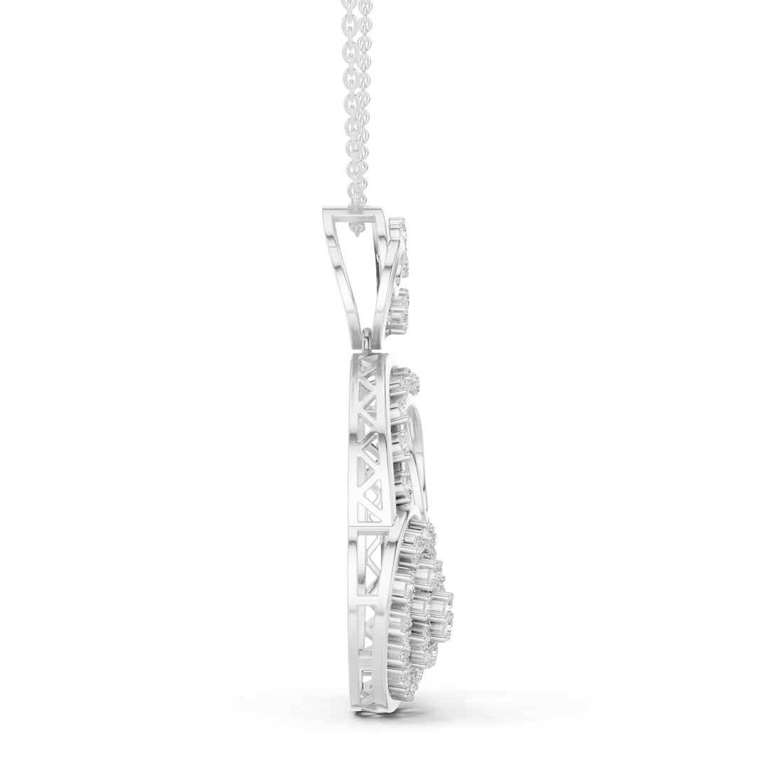 Modern Triple Circle Diamond Pendant | 14K & 18K Gold | IGI Certified