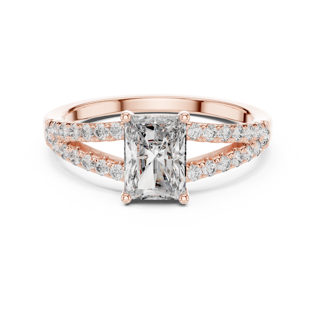 Rose Gold Lab-Grown Diamond Halo Engagement Ring | IGI Certified | Kiashaa Jewellery