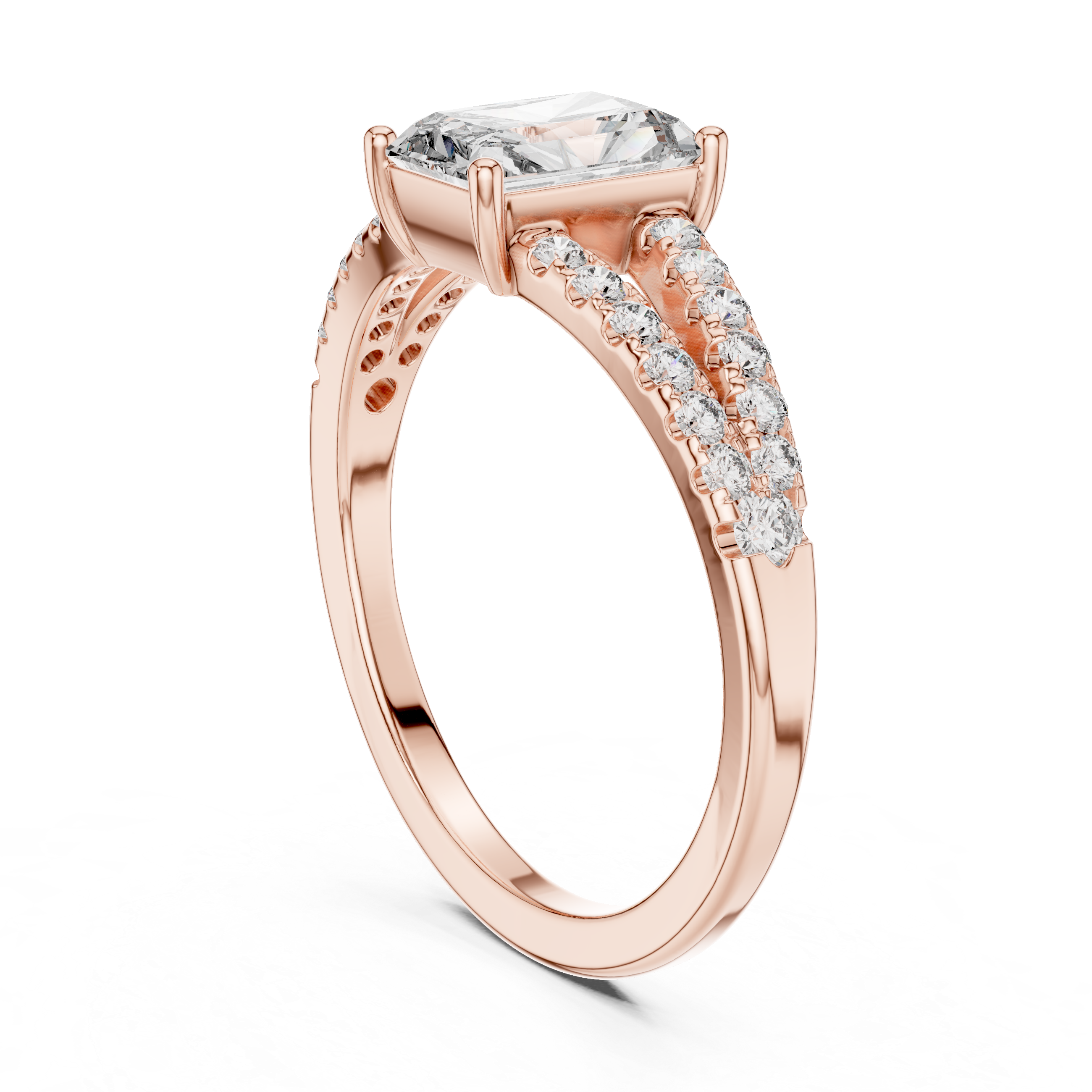Rose Gold Lab-Grown Diamond Halo Engagement Ring | IGI Certified | Kiashaa Jewellery