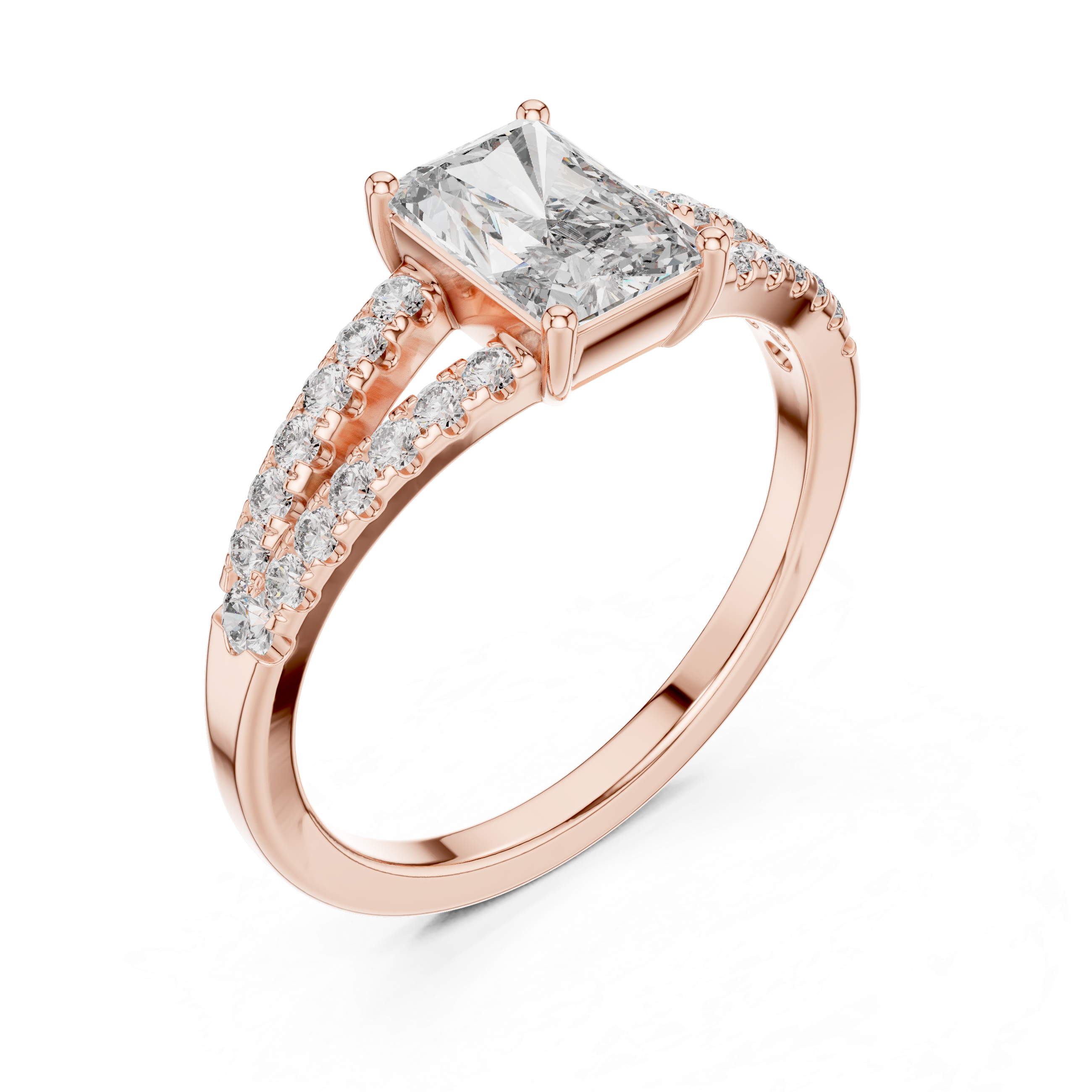 Rose Gold Lab-Grown Diamond Halo Engagement Ring | IGI Certified | Kiashaa Jewellery