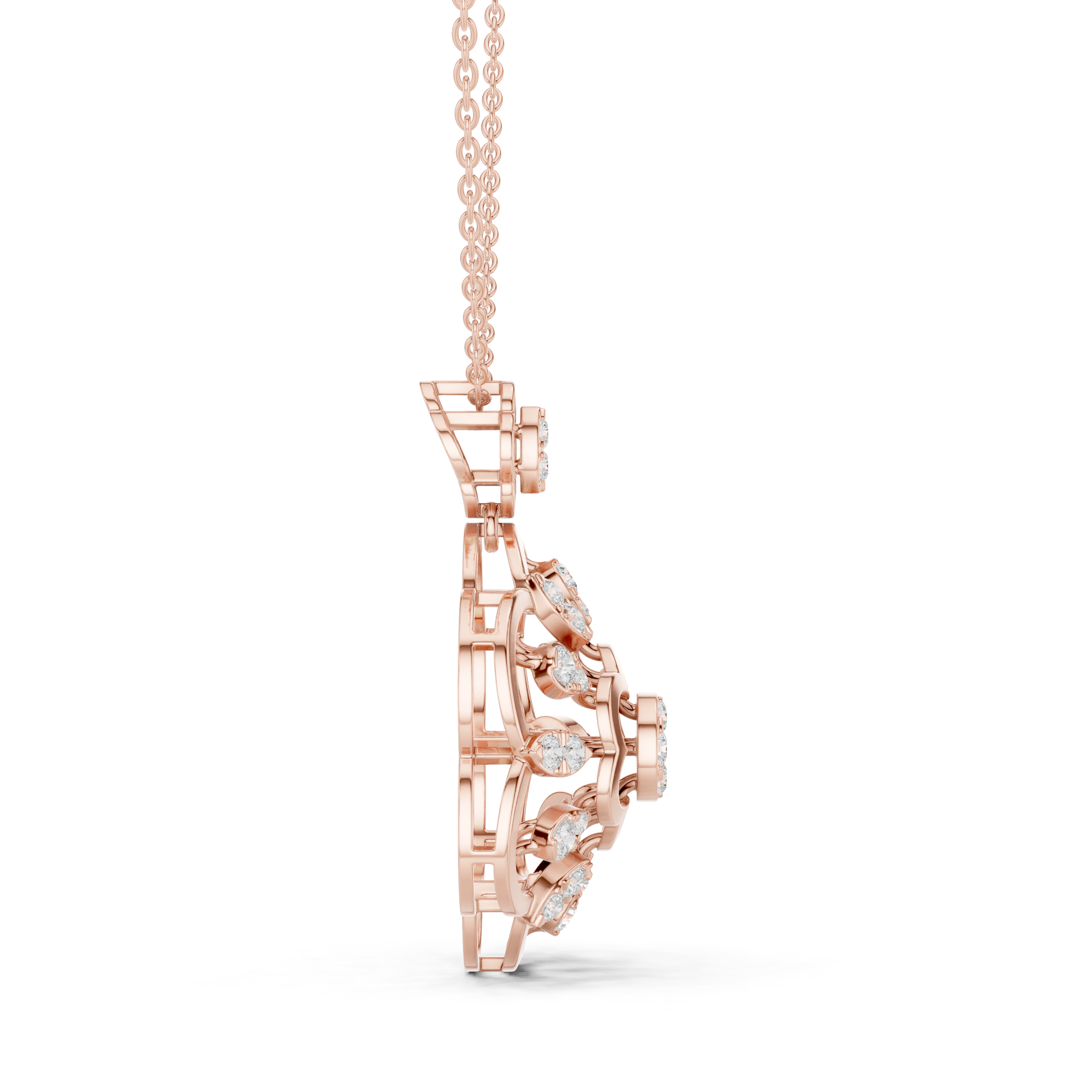 Floral Lab-Grown Diamond Pendant in 14K/18K Gold
