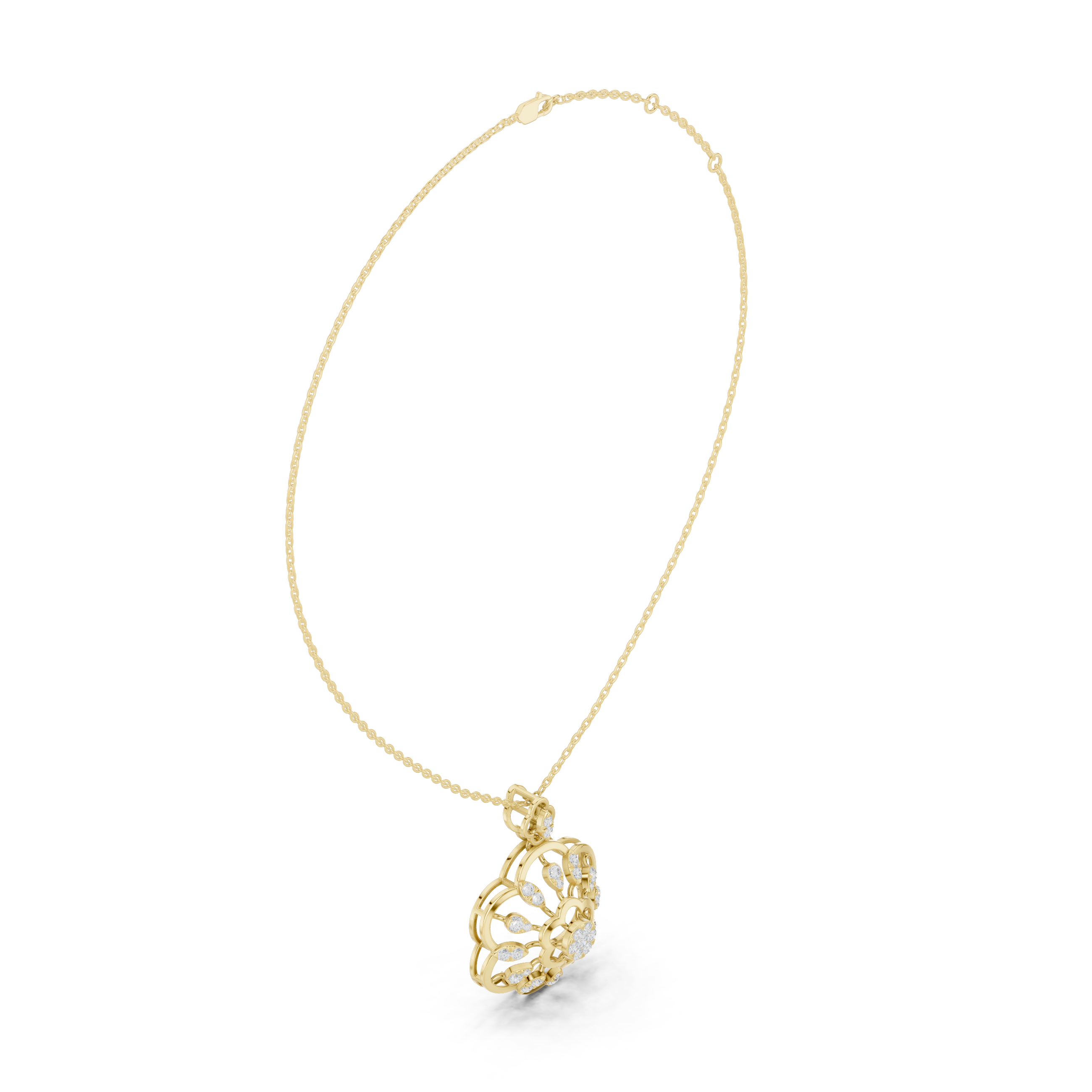 Floral Lab-Grown Diamond Pendant in 14K/18K Gold