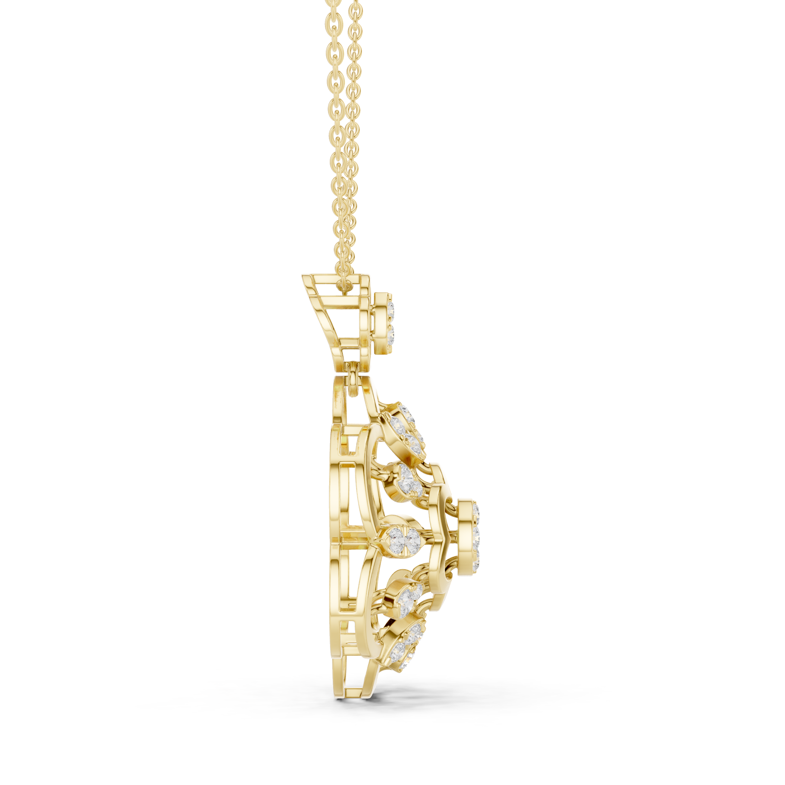 Floral Lab-Grown Diamond Pendant in 14K/18K Gold