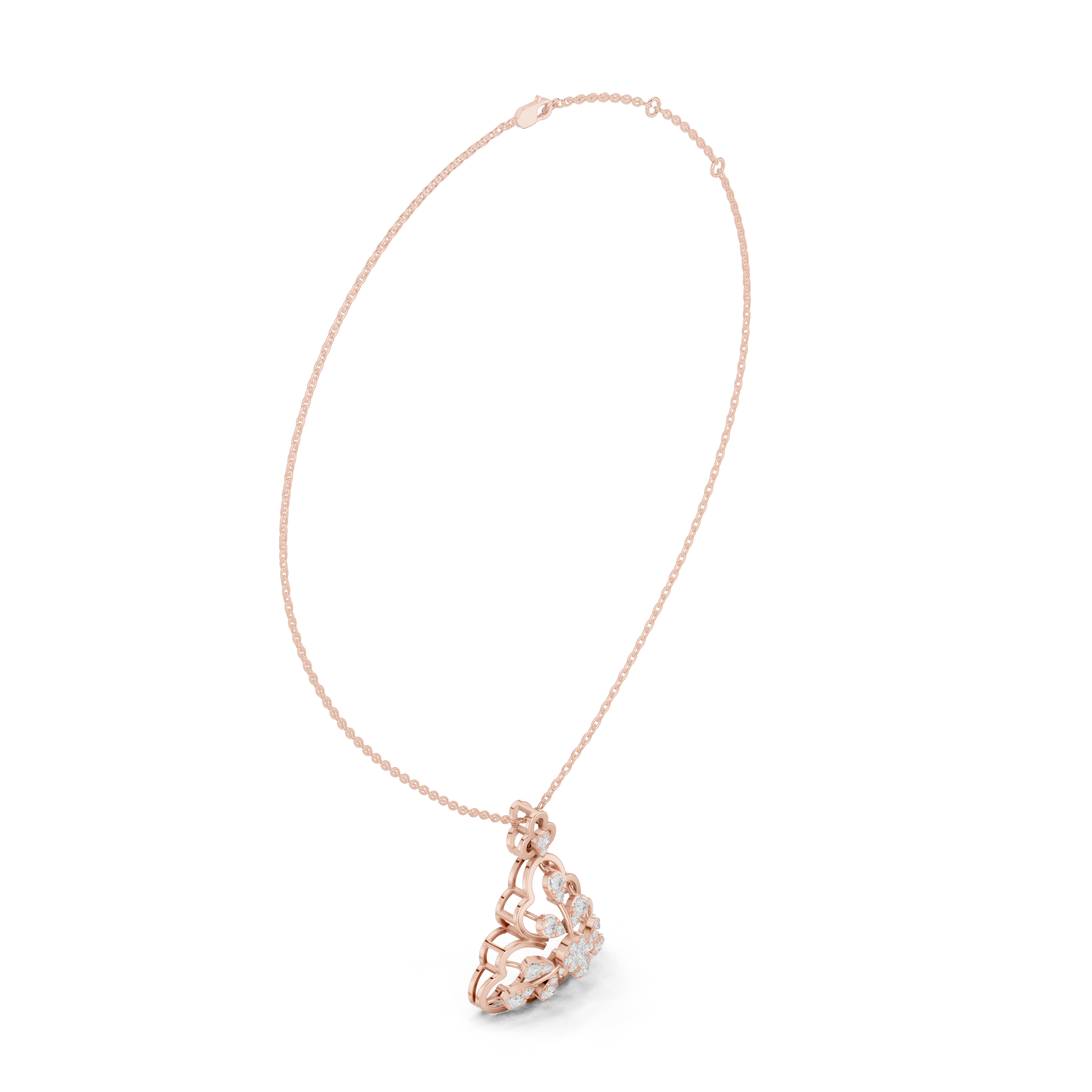 Floral Clover Diamond Pendant | 14K & 18K Gold | IGI Certified