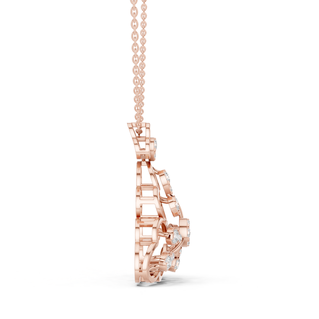 Floral Clover Diamond Pendant | 14K & 18K Gold | IGI Certified