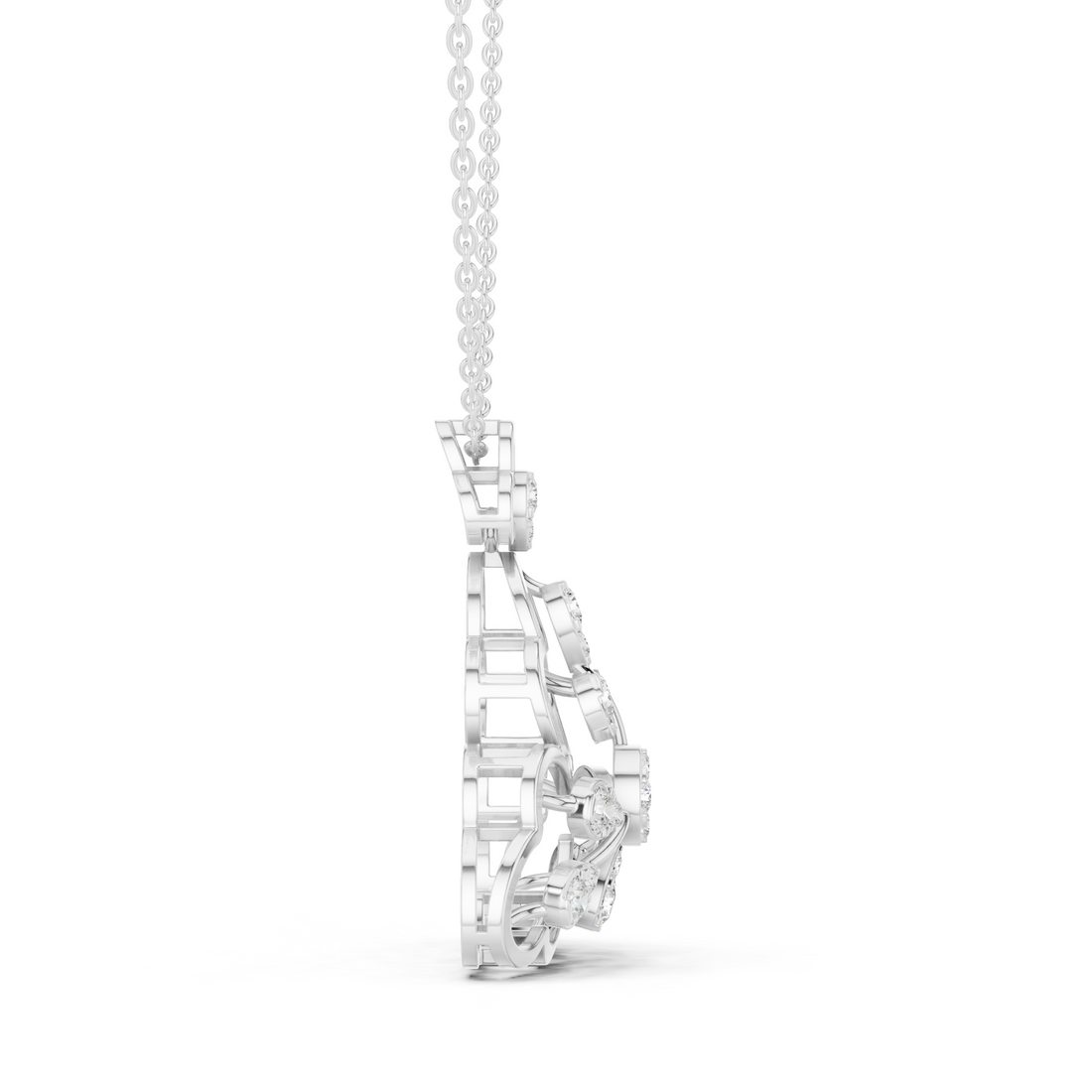 Floral Clover Diamond Pendant | 14K & 18K Gold | IGI Certified