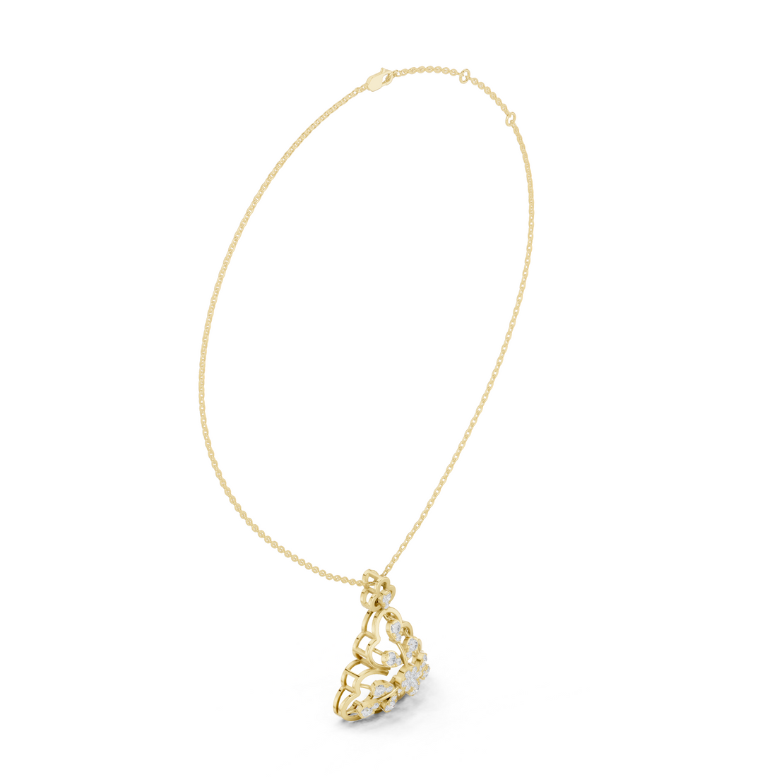 Floral Clover Diamond Pendant | 14K & 18K Gold | IGI Certified