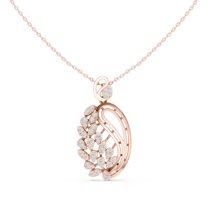 Paisley Leaf Diamond Pendant | 14K & 18K Gold | IGI Certified