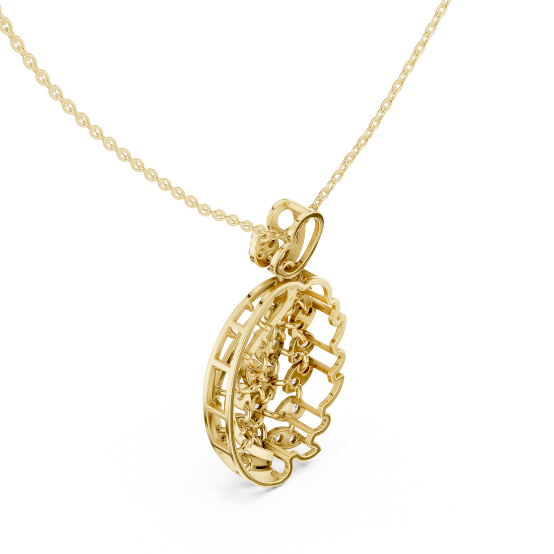 Paisley Leaf Diamond Pendant | 14K & 18K Gold | IGI Certified