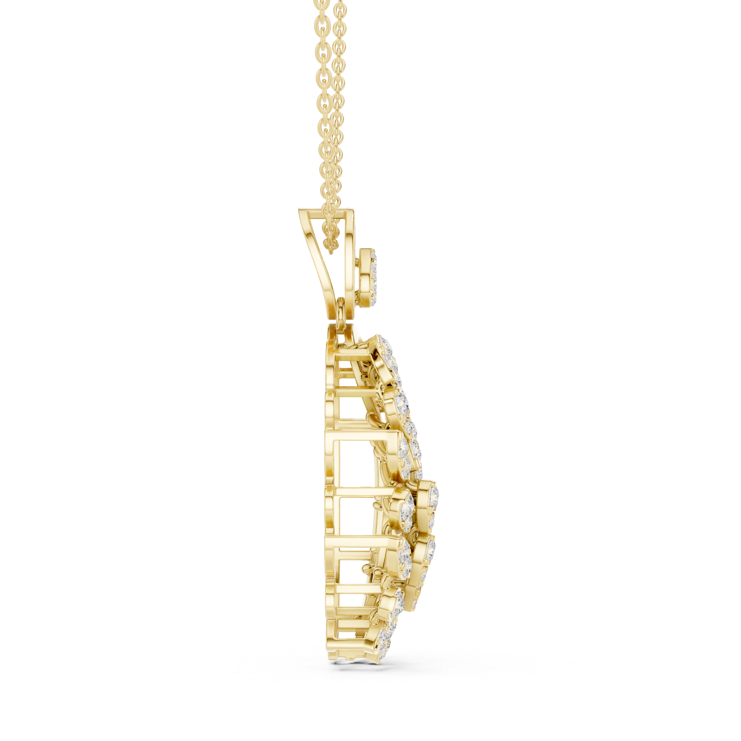 Paisley Leaf Diamond Pendant | 14K & 18K Gold | IGI Certified